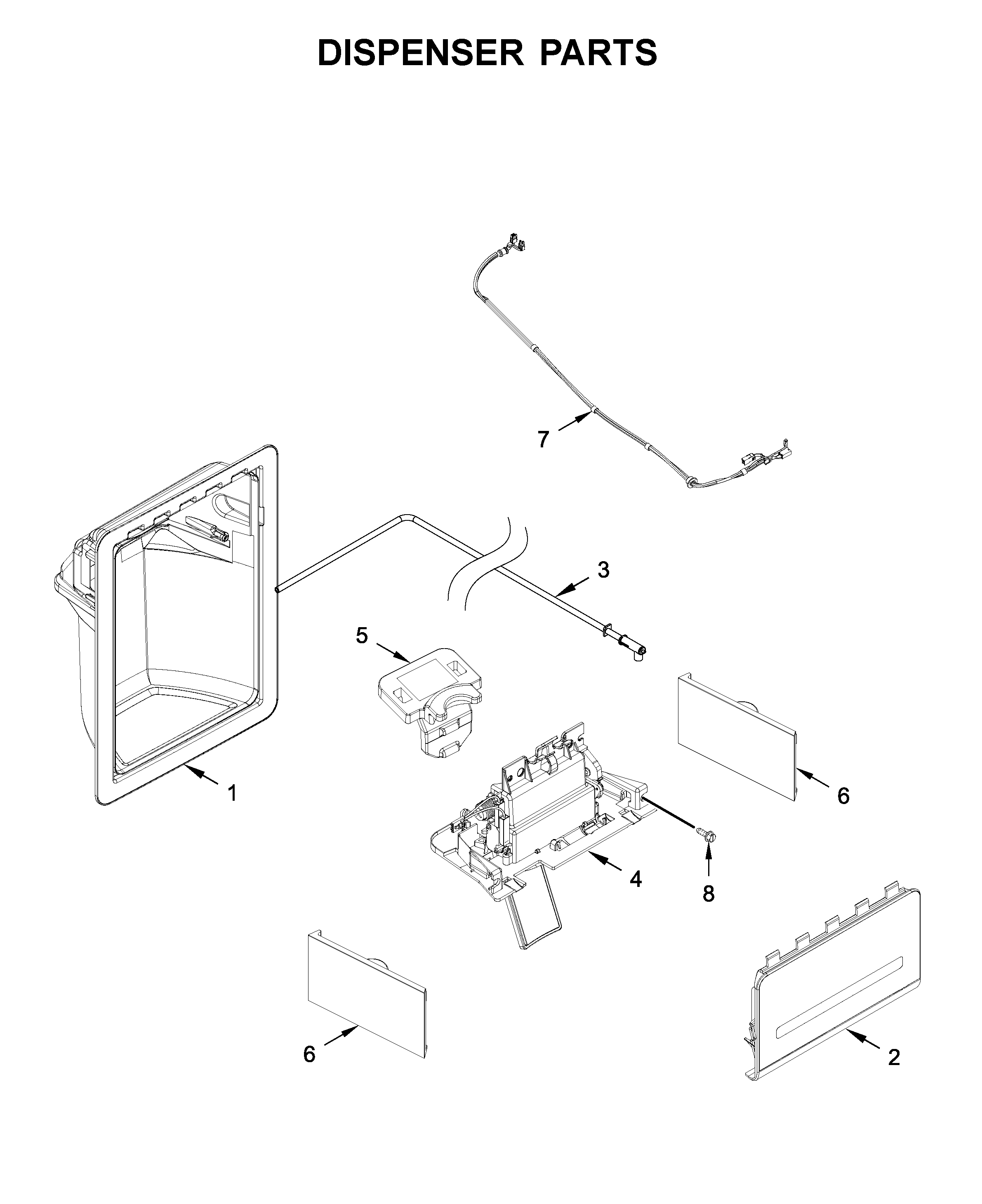 Whirlpool WRS315SDHB04 dispenser parts diagram