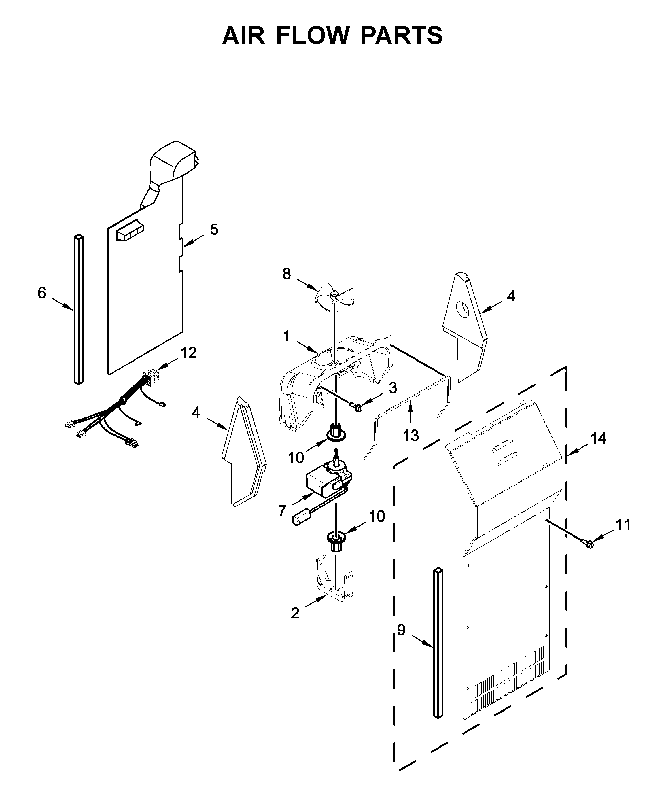 Whirlpool WRS315SDHB04 air flow parts diagram