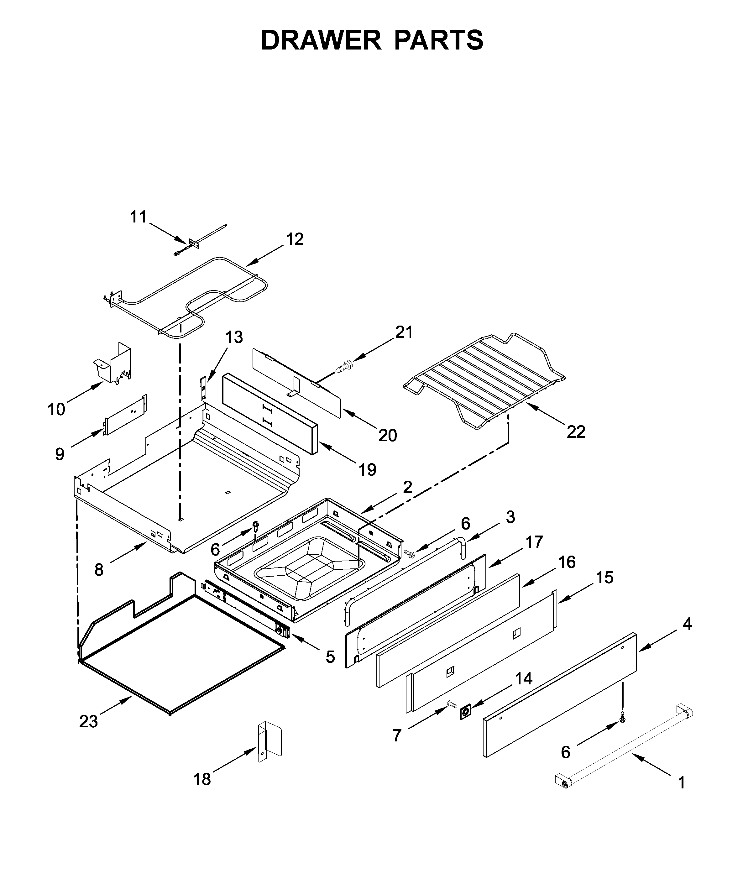 KitchenAid KSGB900ESS4 drawer parts diagram