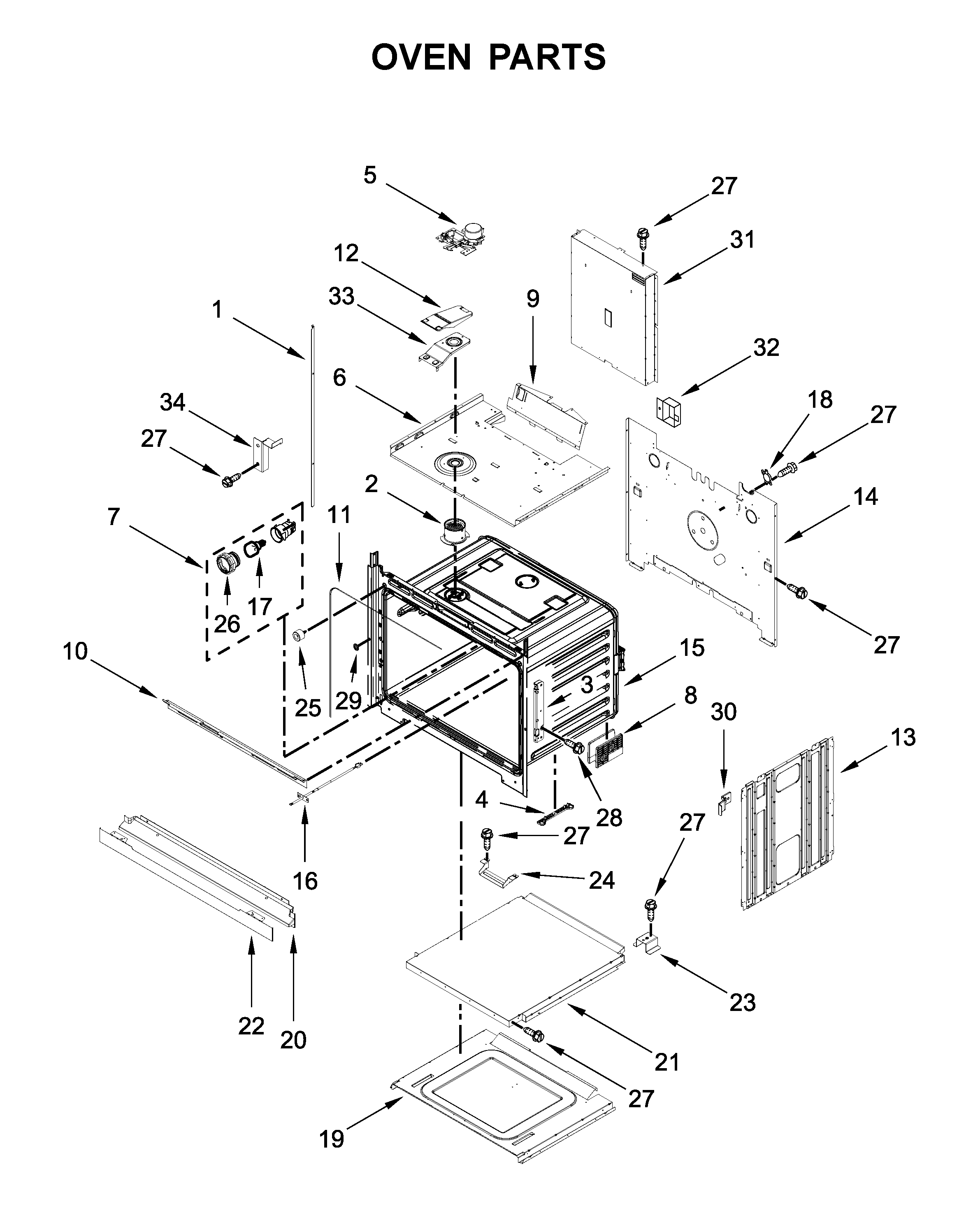 Whirlpool WOS31ES7JS00 oven parts diagram
