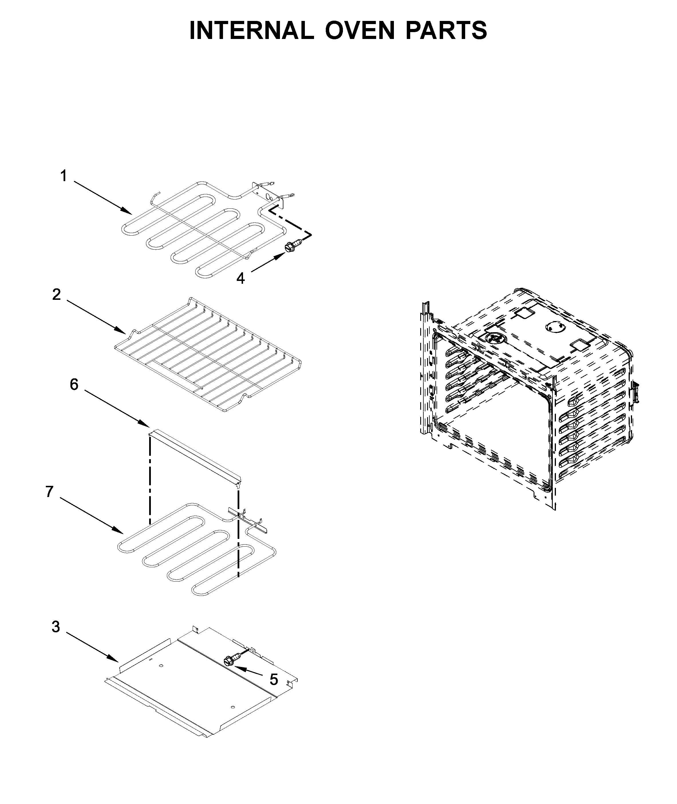 Whirlpool WOS31ES7JS00 internal oven parts diagram