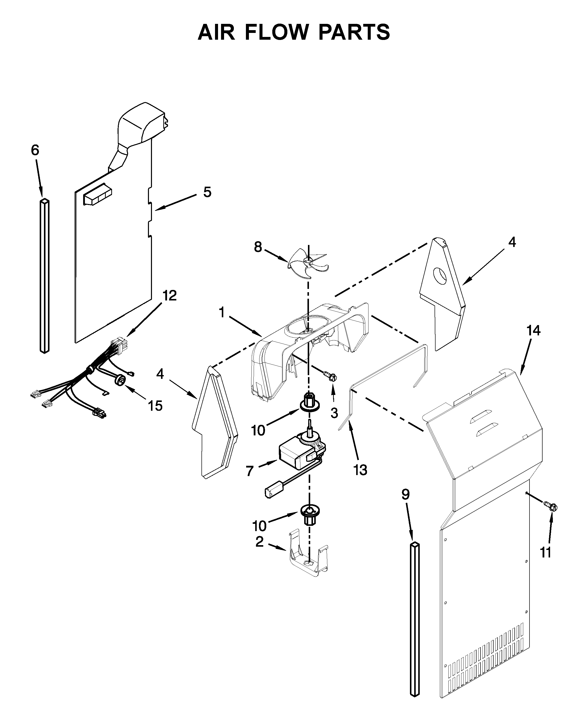 Whirlpool WRS331SDHW02 air flow parts diagram