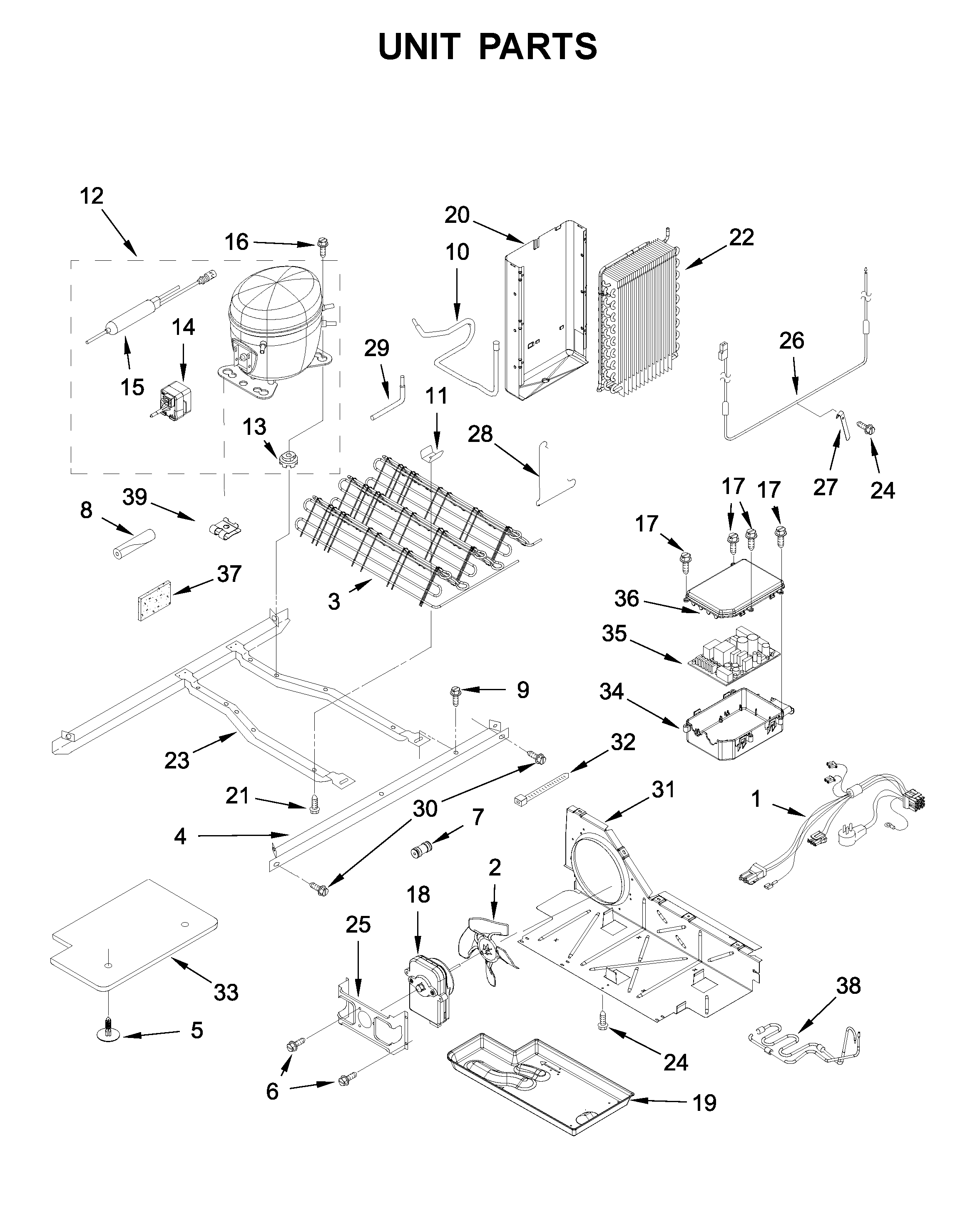 Whirlpool WRS331SDHW02 unit parts diagram
