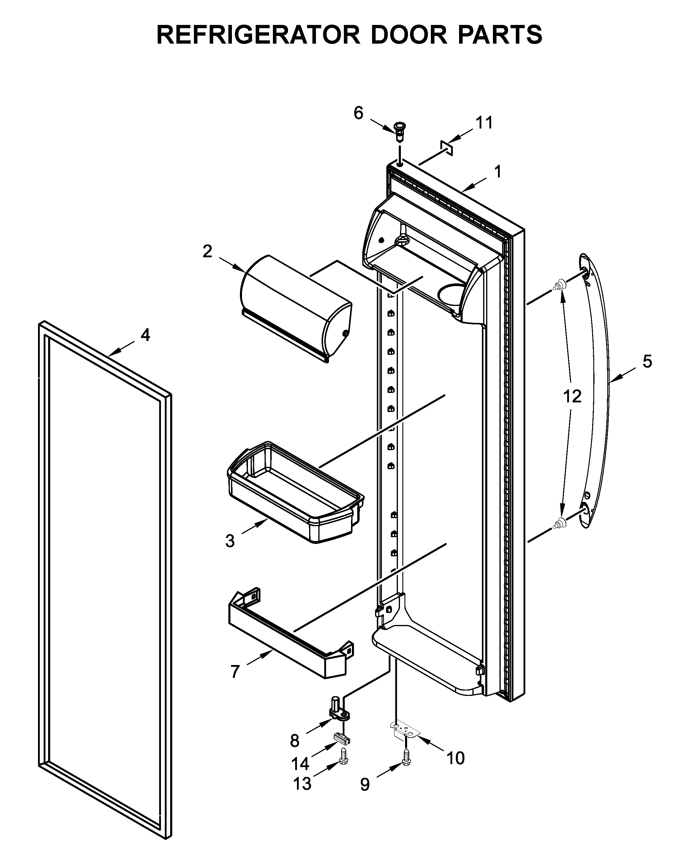 Whirlpool WRS311SDHT03 refrigerator door parts diagram