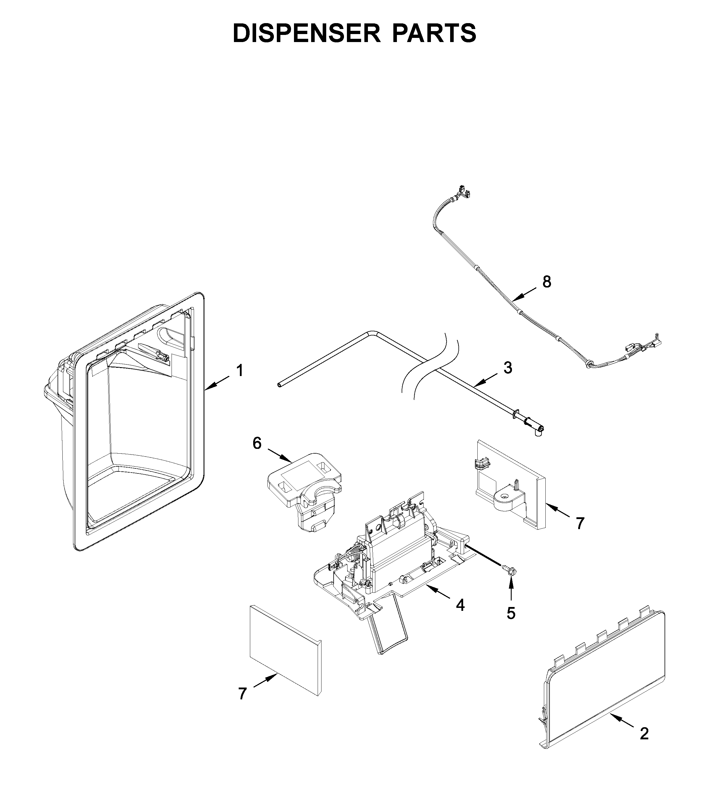 Whirlpool WRS311SDHT03 dispenser parts diagram