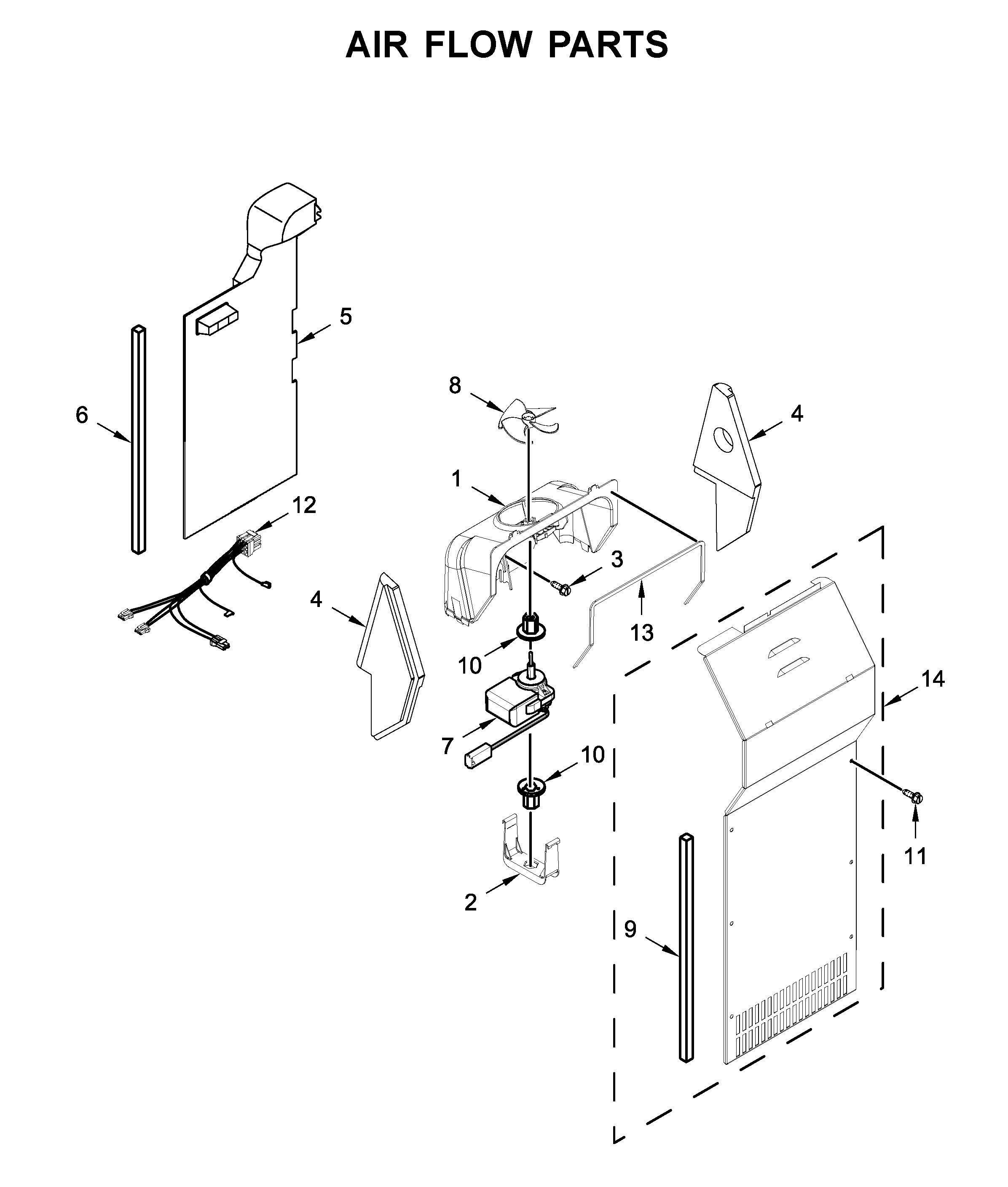 Whirlpool WRS311SDHT03 air flow parts diagram