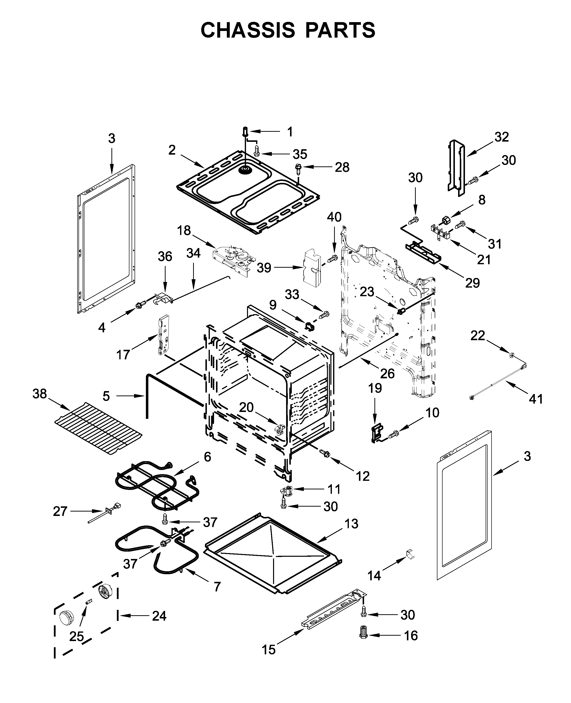 Amana YACR4503SFW5 chassis parts diagram
