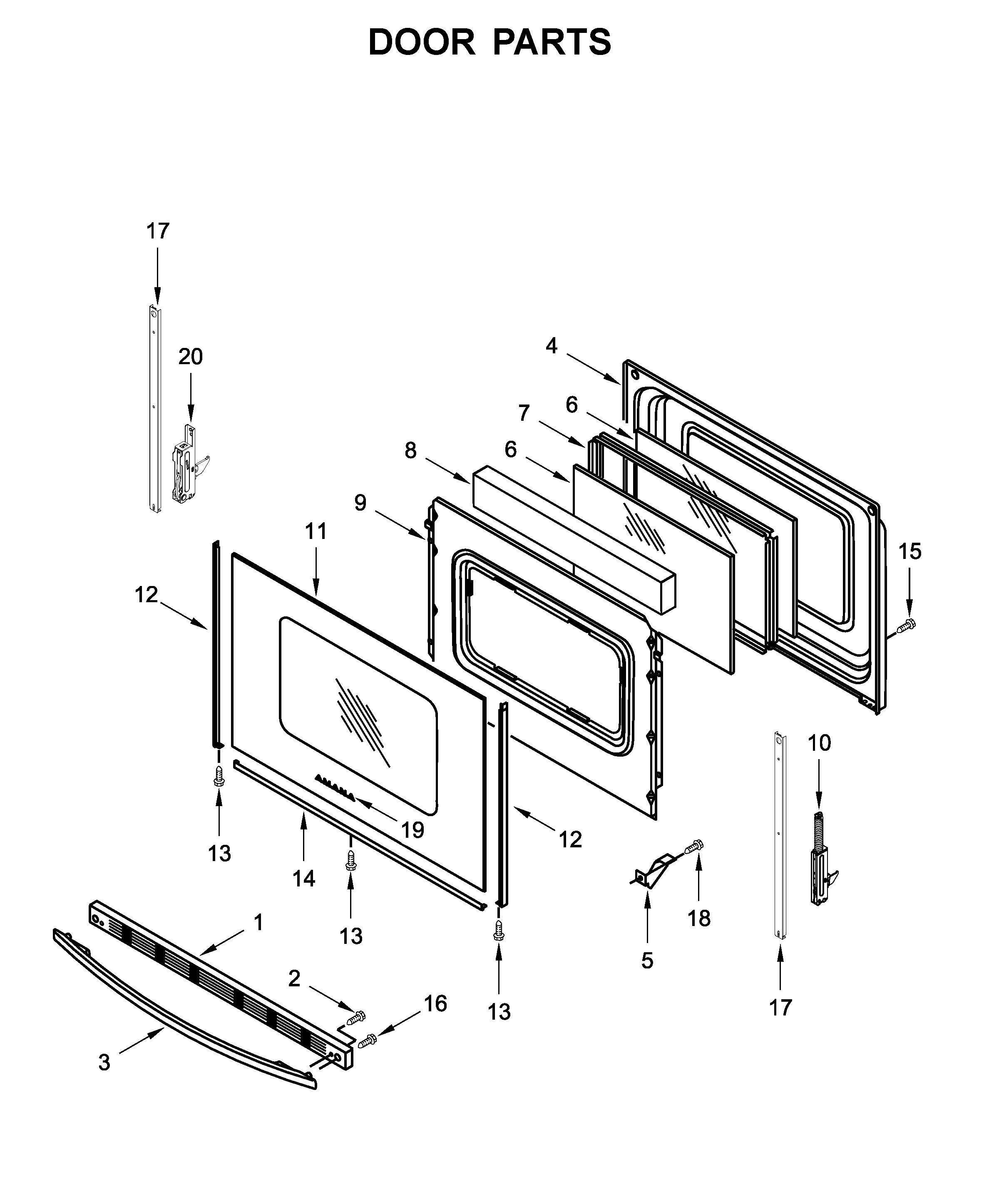 Amana YACR4503SFW5 door parts diagram