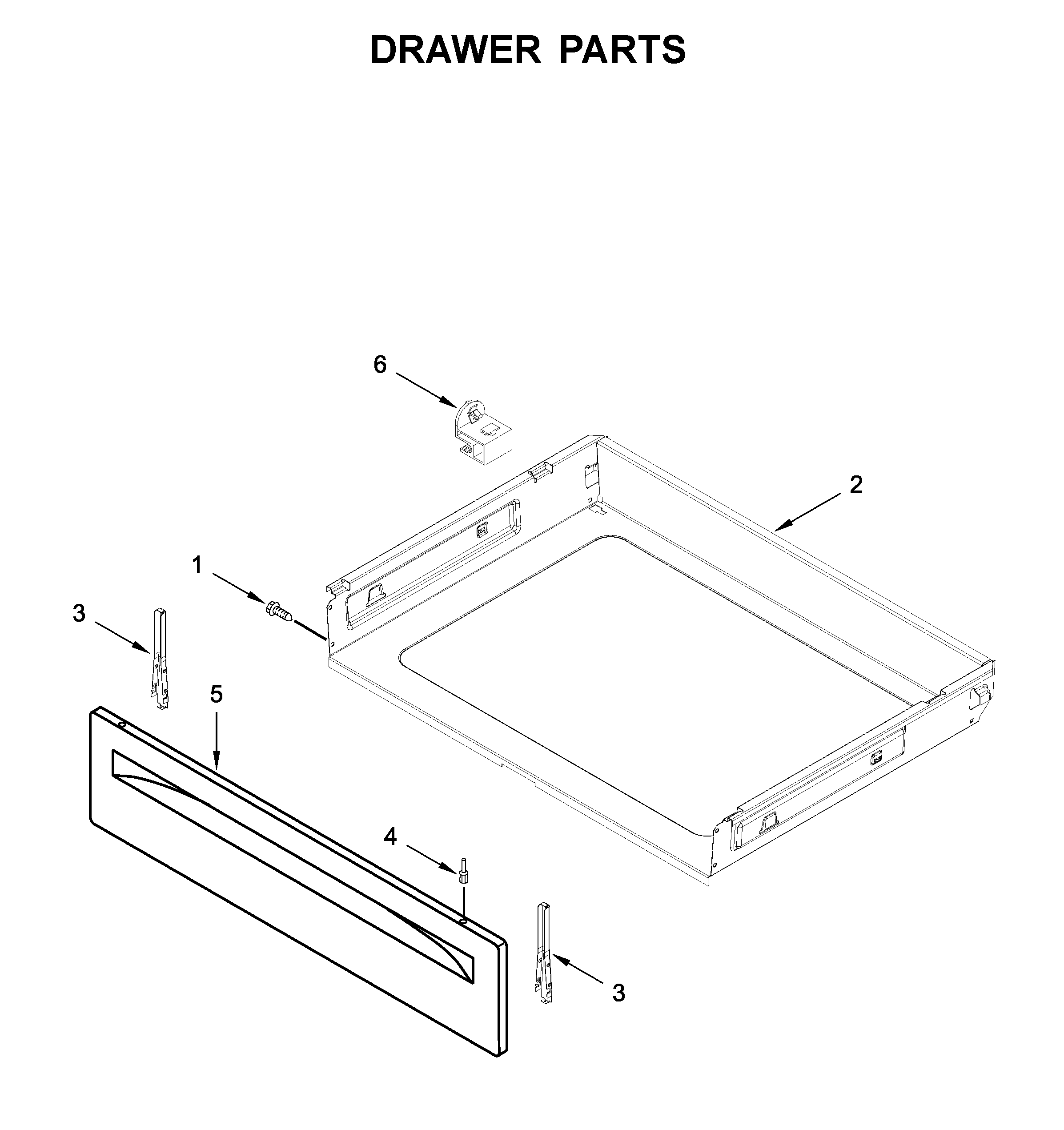 Amana YACR4503SFW5 drawer parts diagram