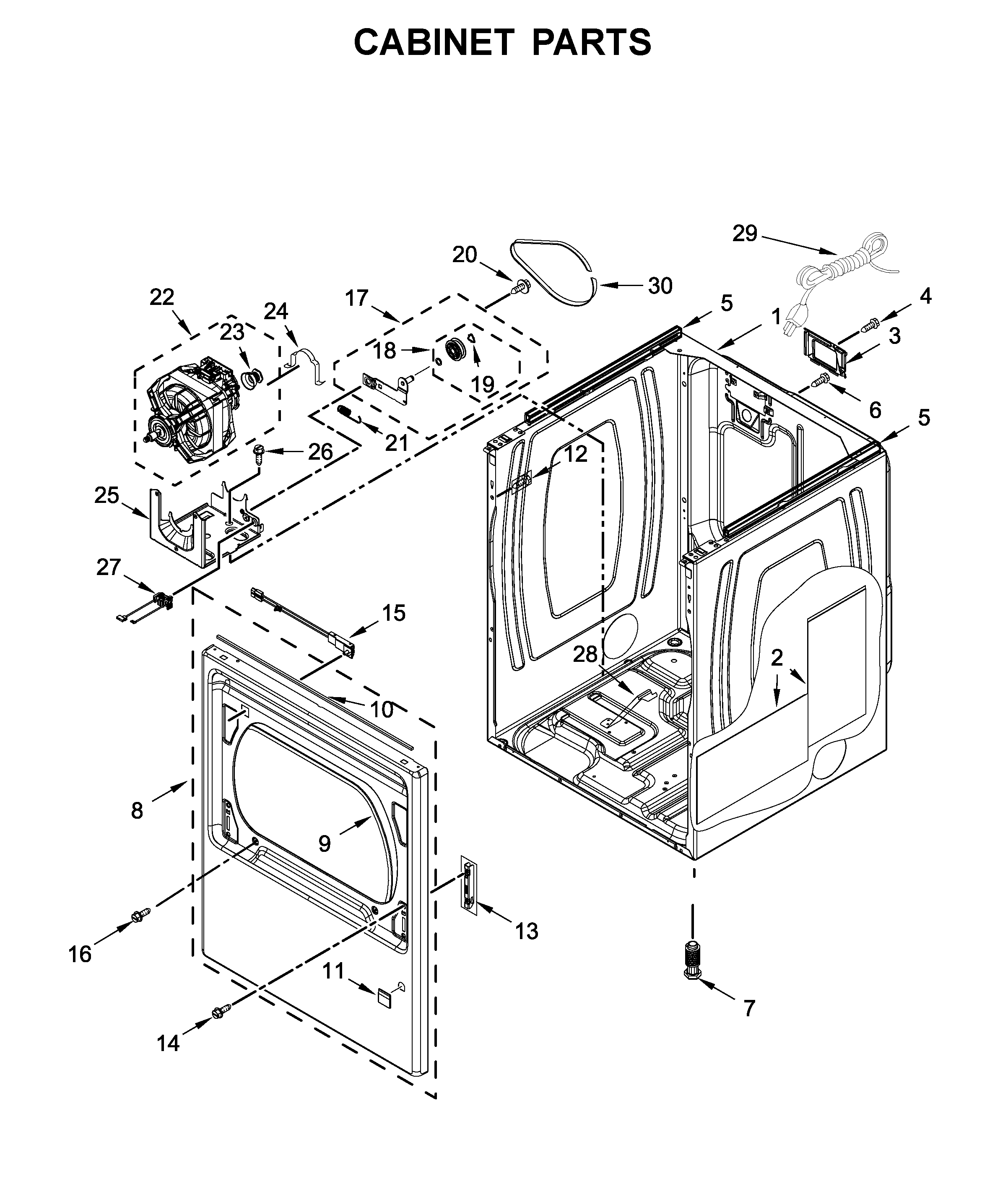 Maytag MGD6230RHW0 cabinet parts diagram