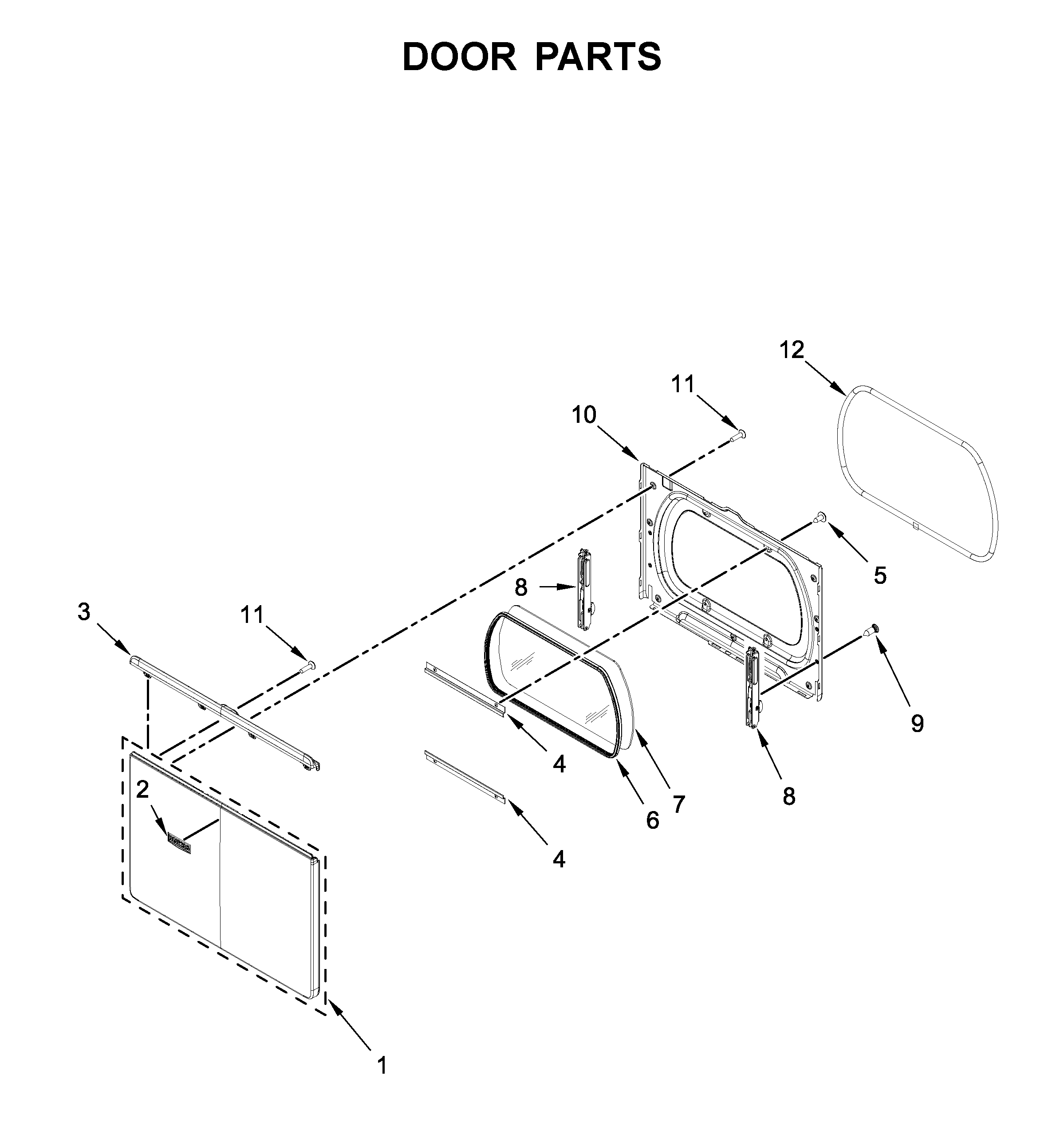 Maytag MGD7230HC0 door parts diagram