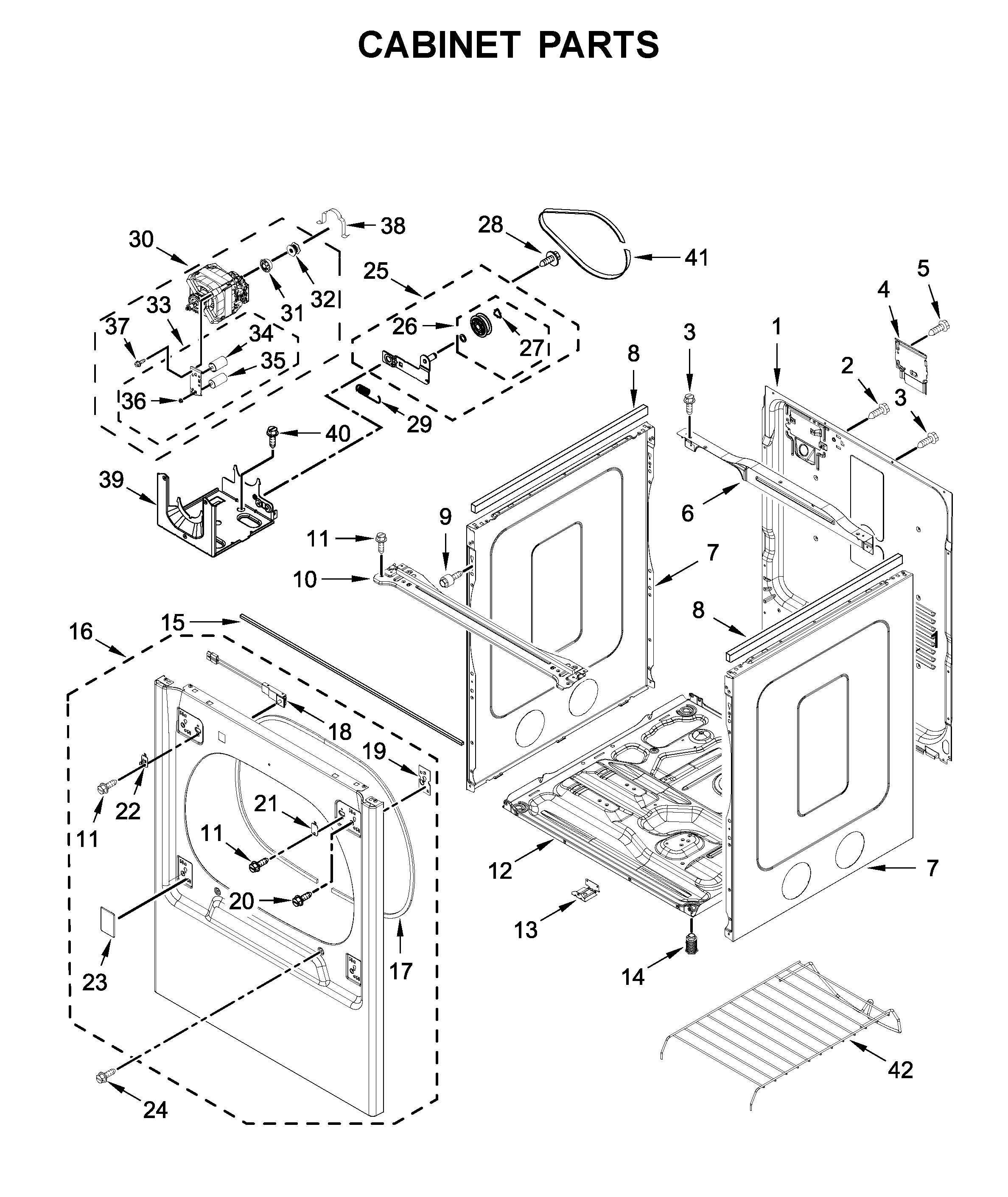 Maytag MED8230HC0 cabinet parts diagram