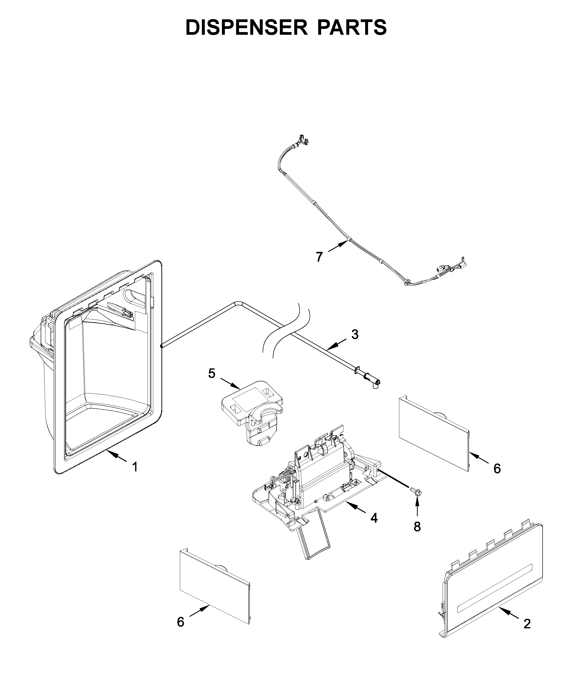 Whirlpool WRS315SDHZ02 dispenser parts diagram