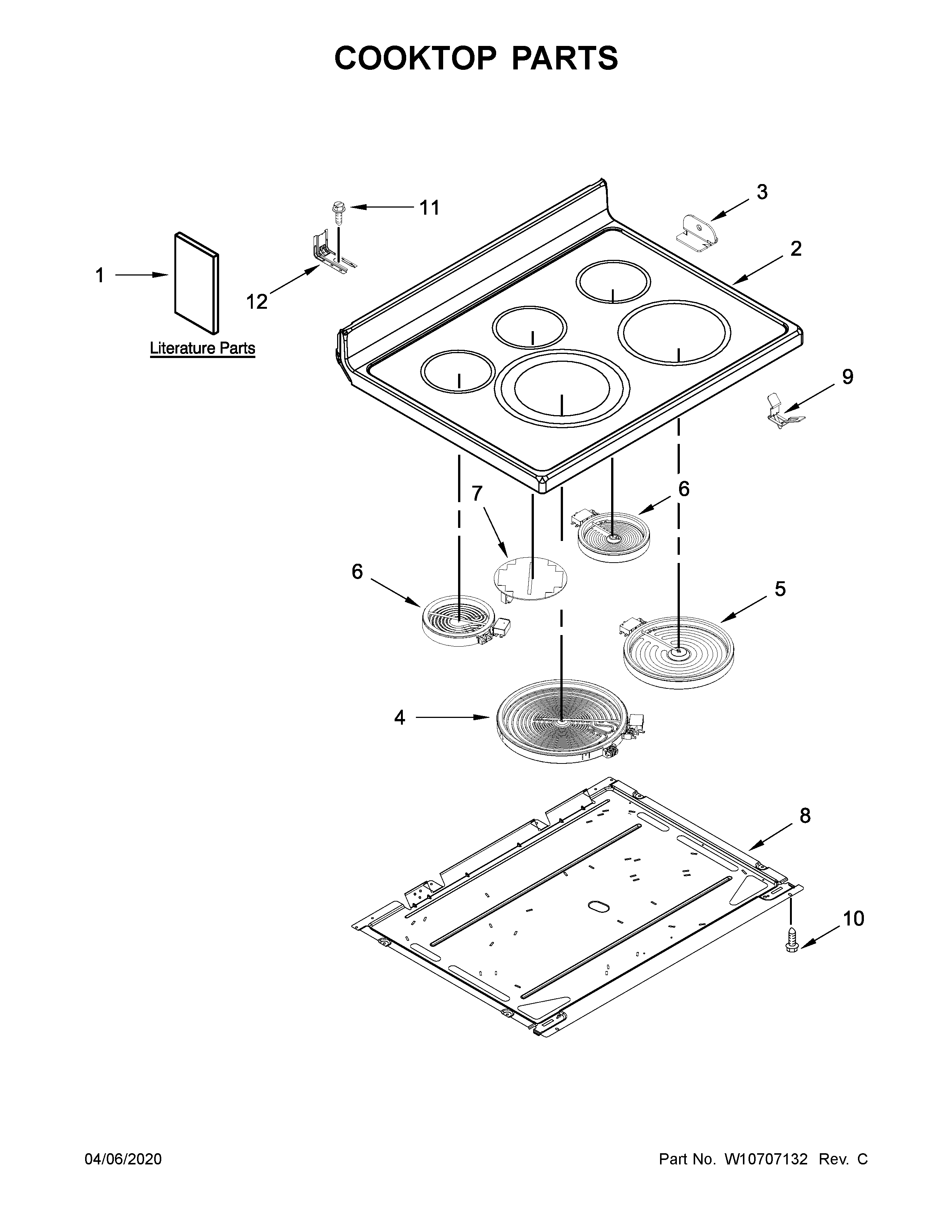 Maytag MER8700DS1 cooktop parts diagram