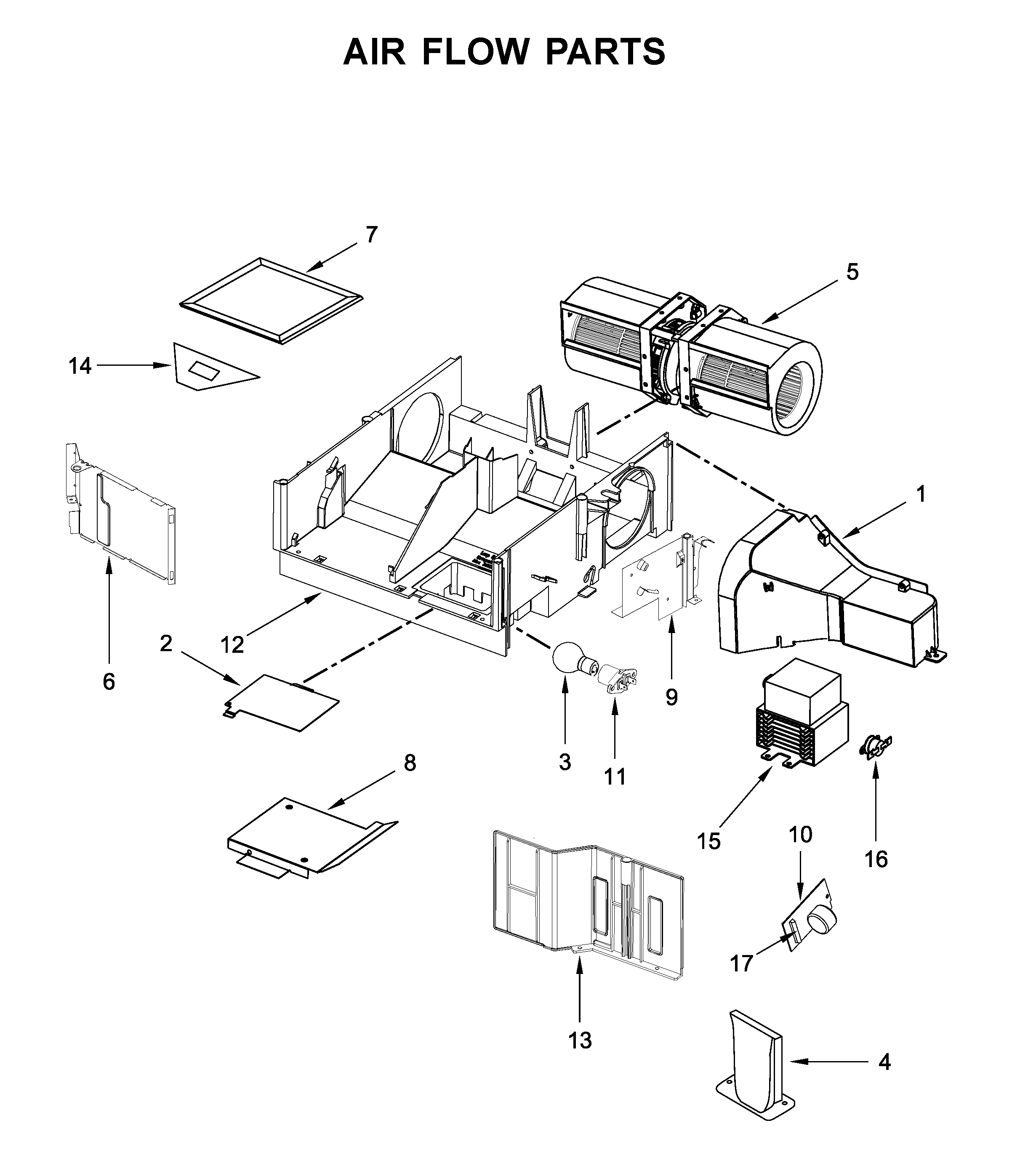 Amana YAMV2307PFS3 air flow parts diagram