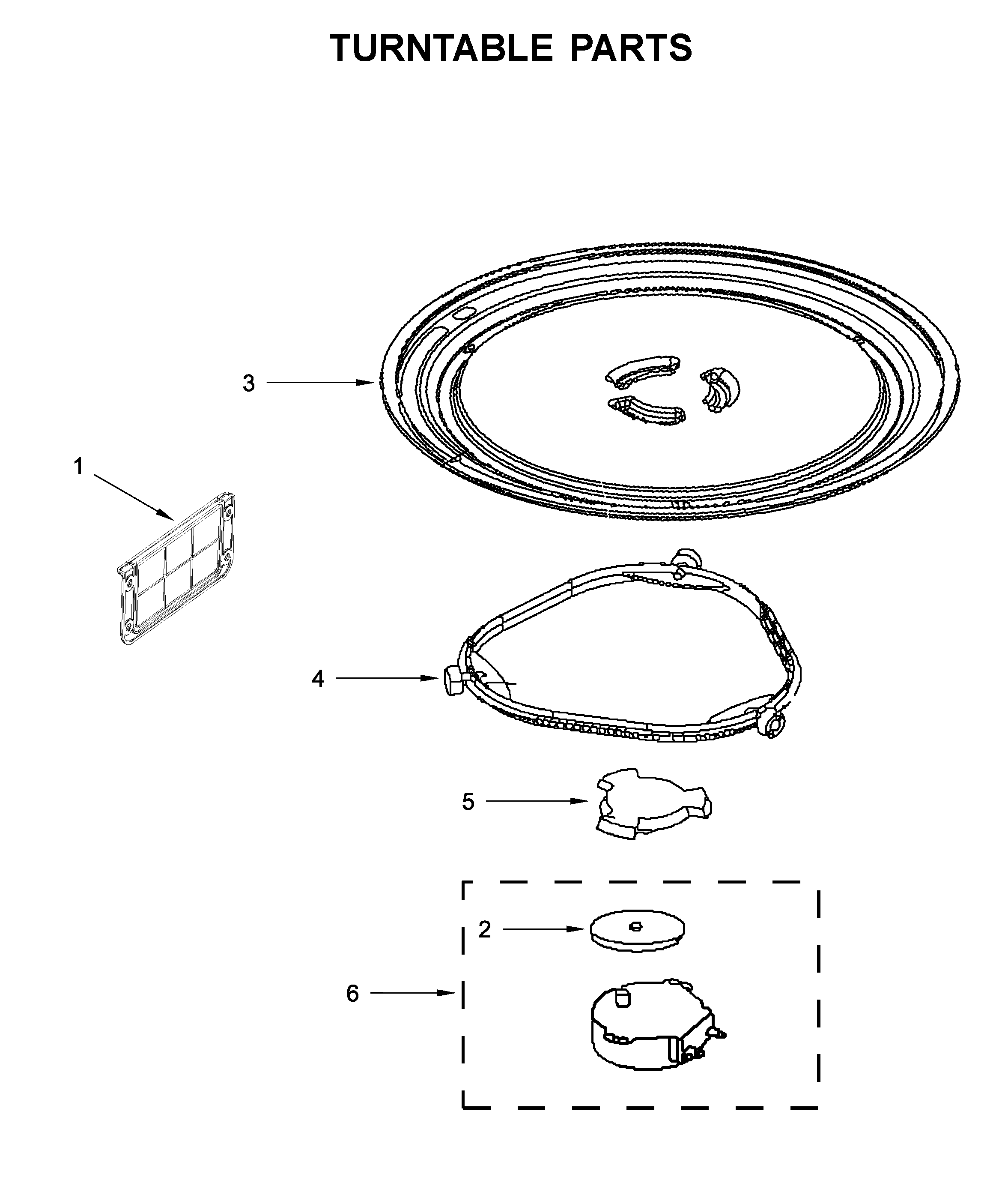 Amana YAMV2307PFS3 turntable parts diagram