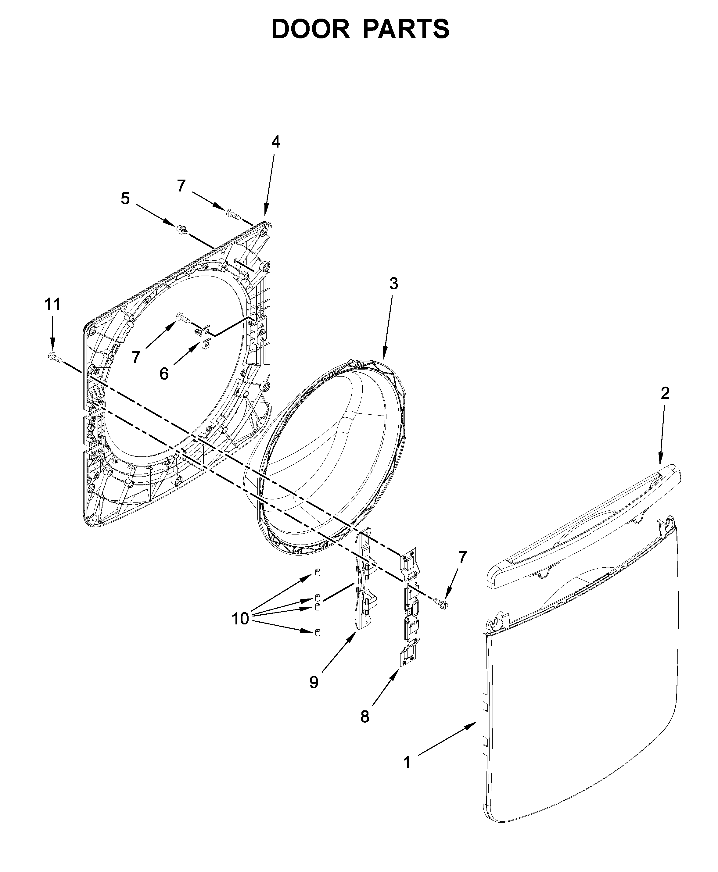 Maytag MHW6630HW1 door parts diagram