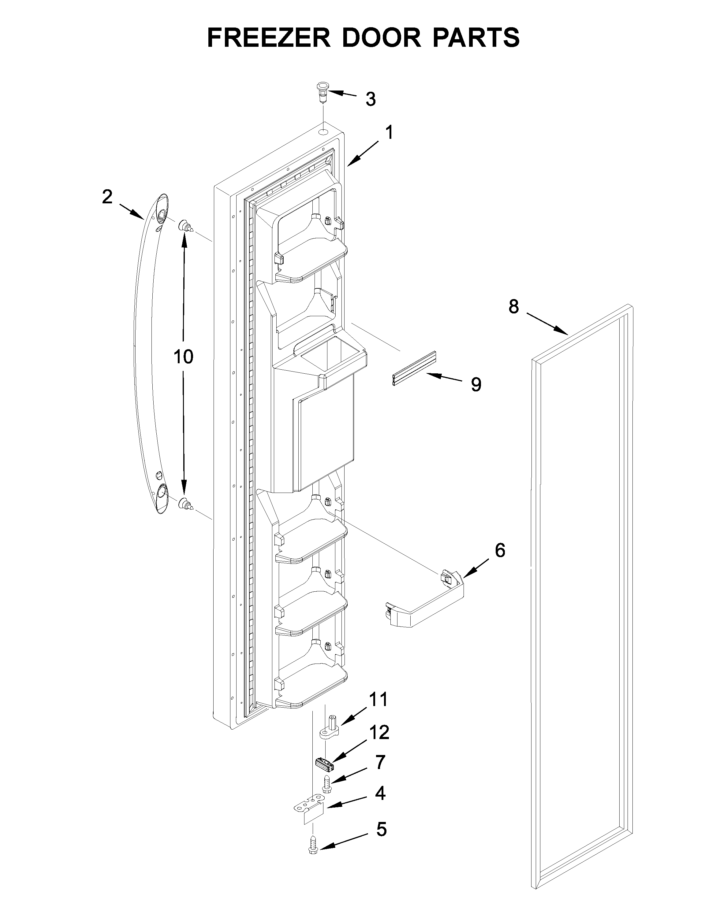 Amana ASI2175GRS04 freezer door parts diagram