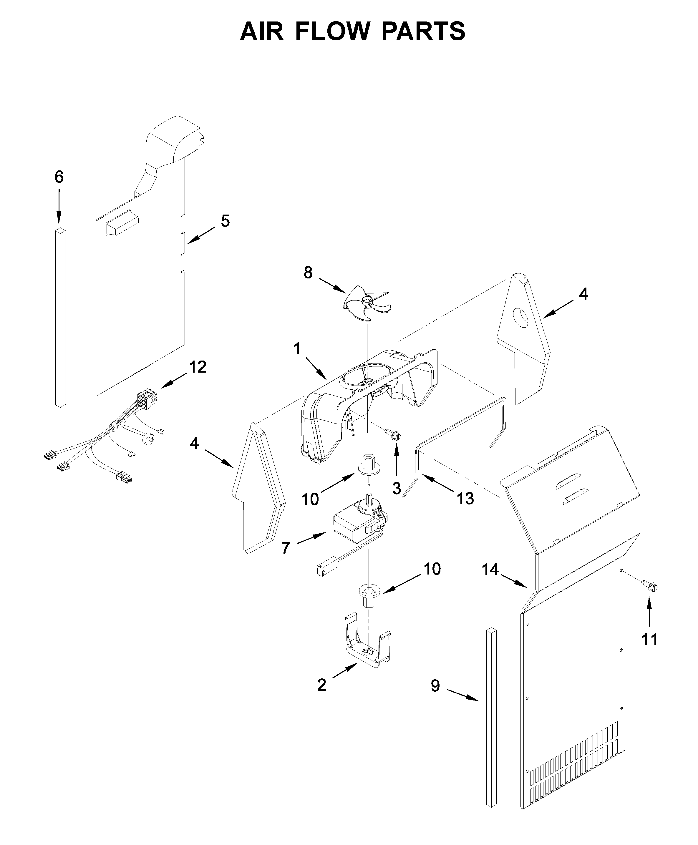 Amana ASI2175GRS04 air flow parts diagram
