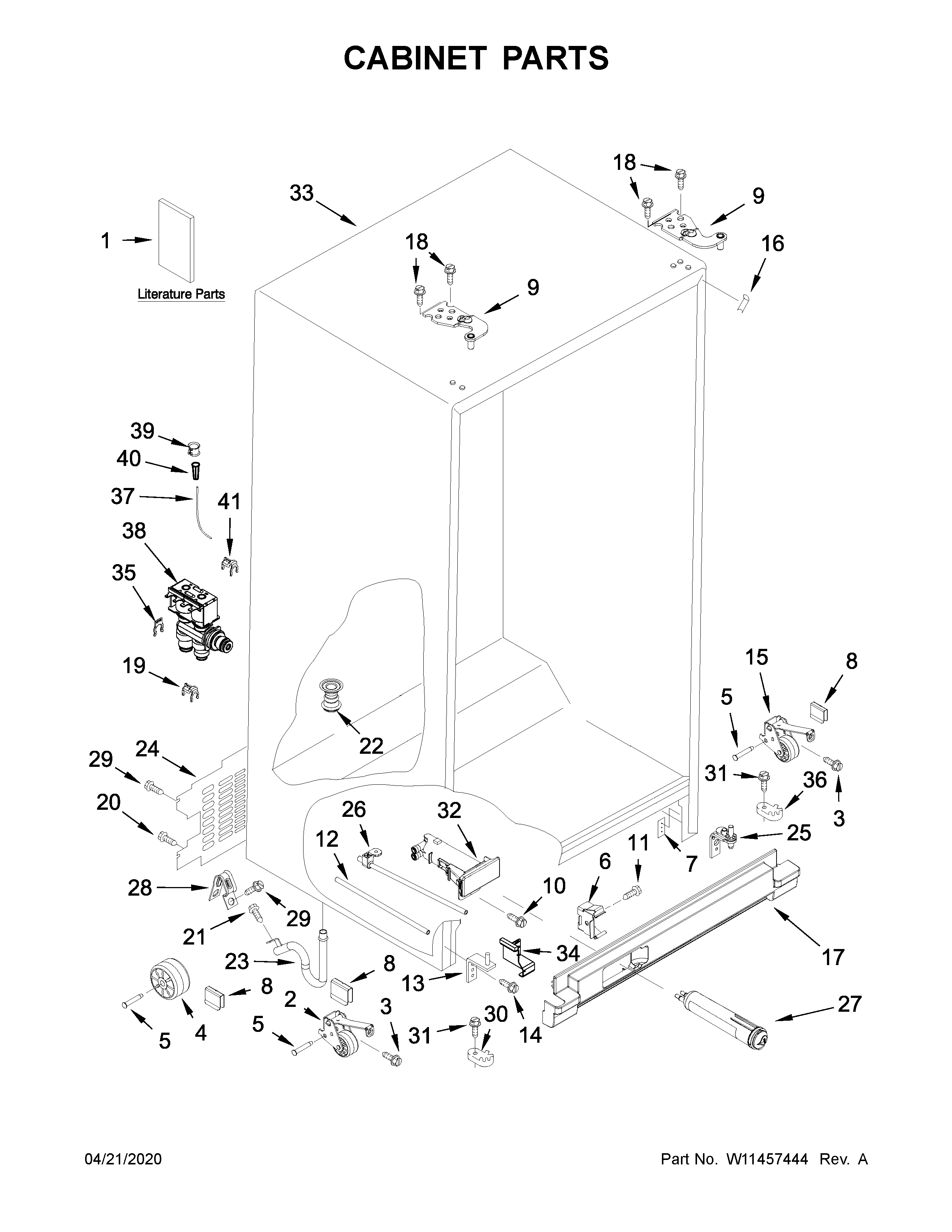 Amana ASI2575GRS05 cabinet parts diagram