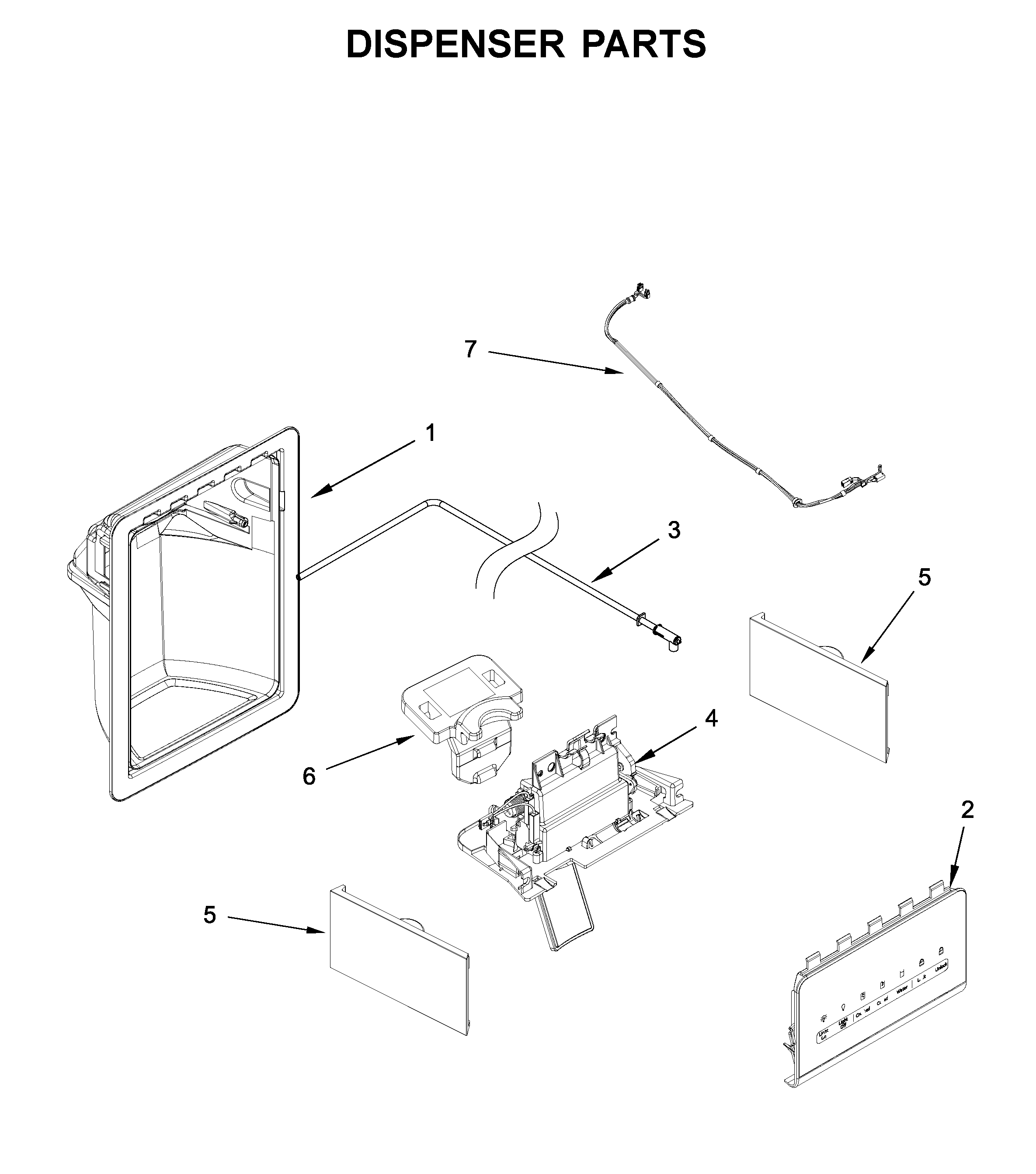 Amana ASI2575GRS05 dispenser parts diagram