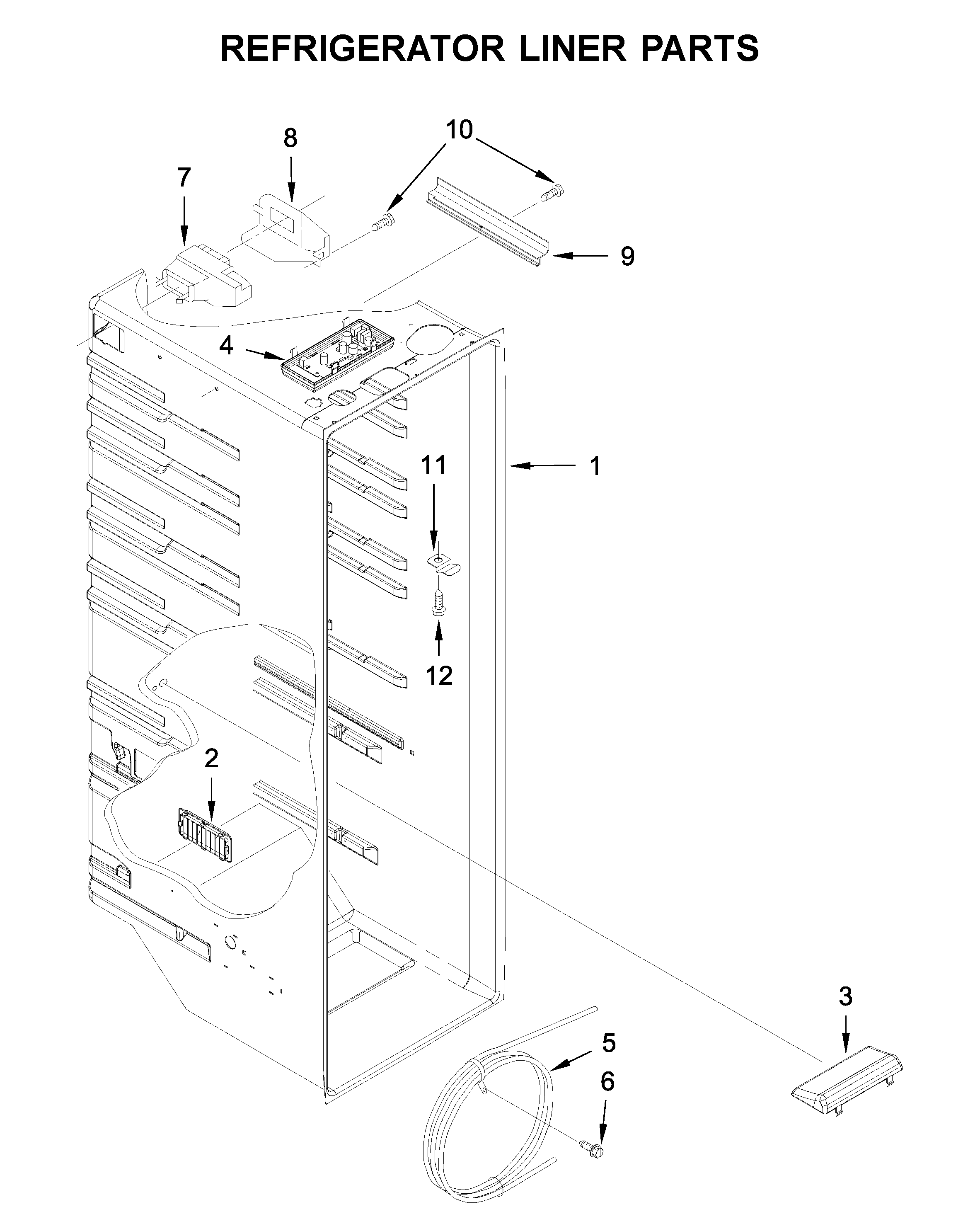 Ikea ISF25D2XBM01 refrigerator liner parts diagram