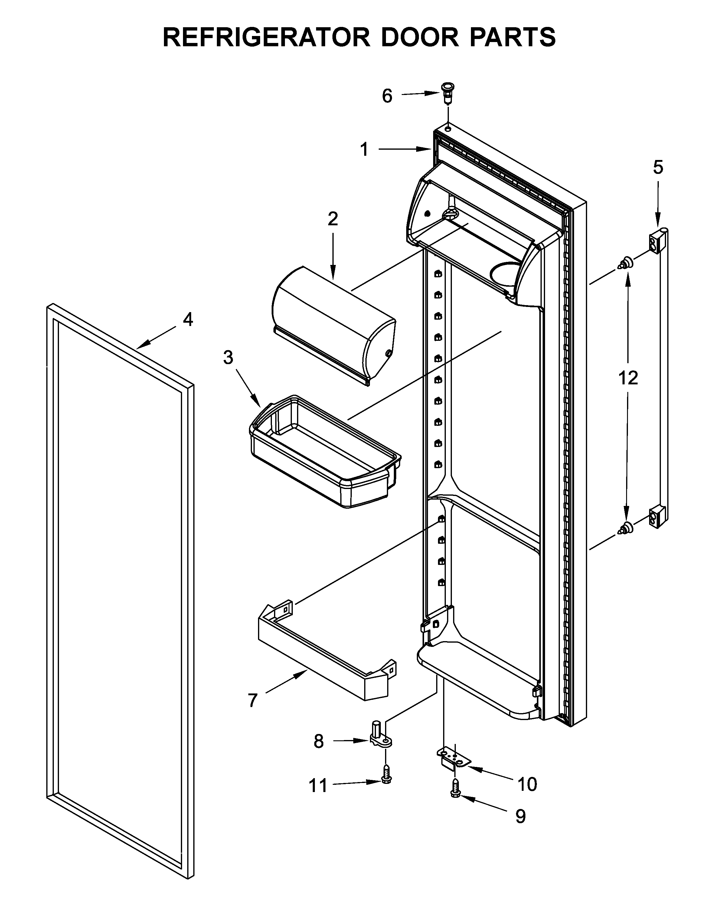 Ikea ISF25D2XBM01 refrigerator door parts diagram