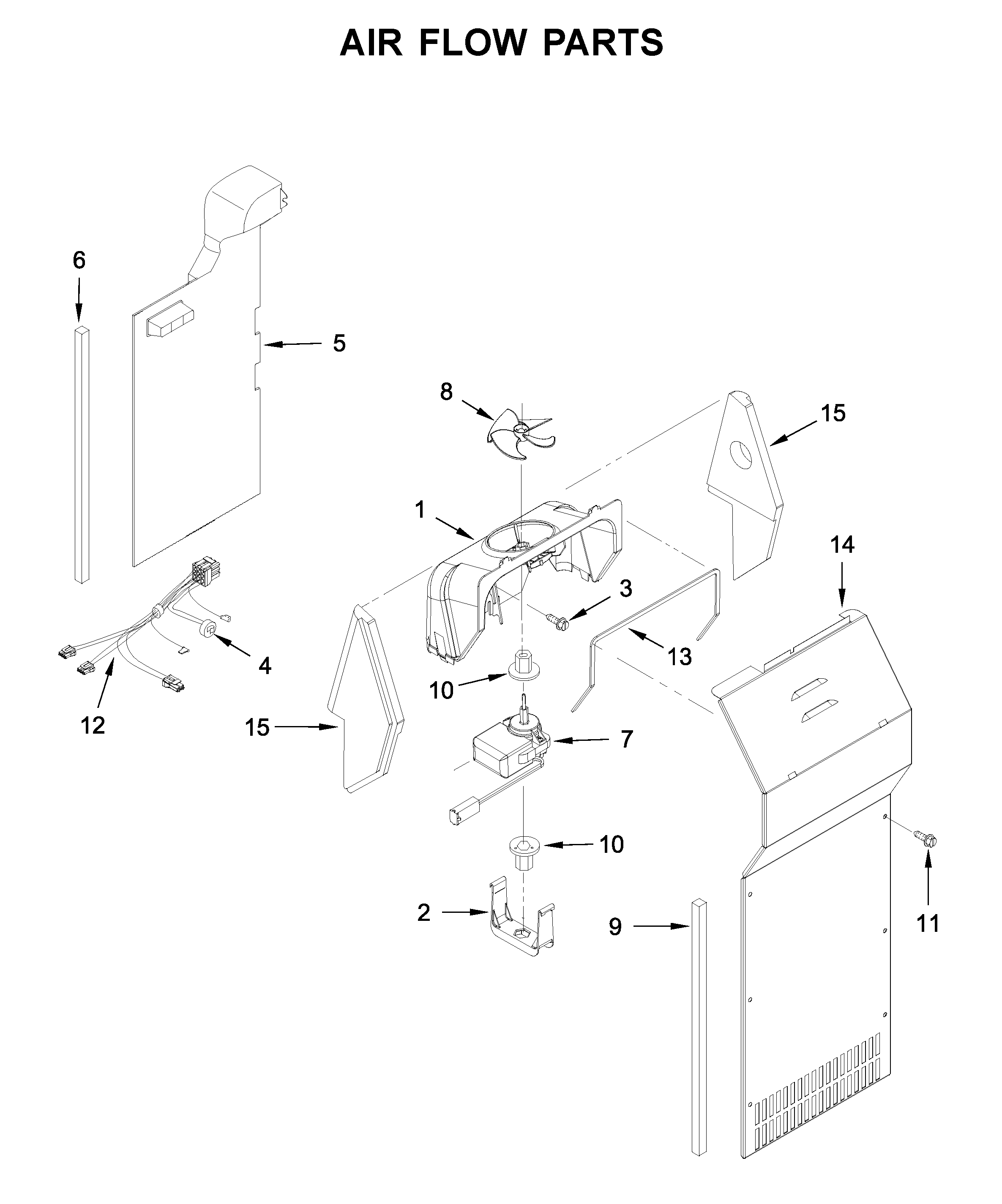 Ikea ISF25D2XBM01 air flow parts diagram