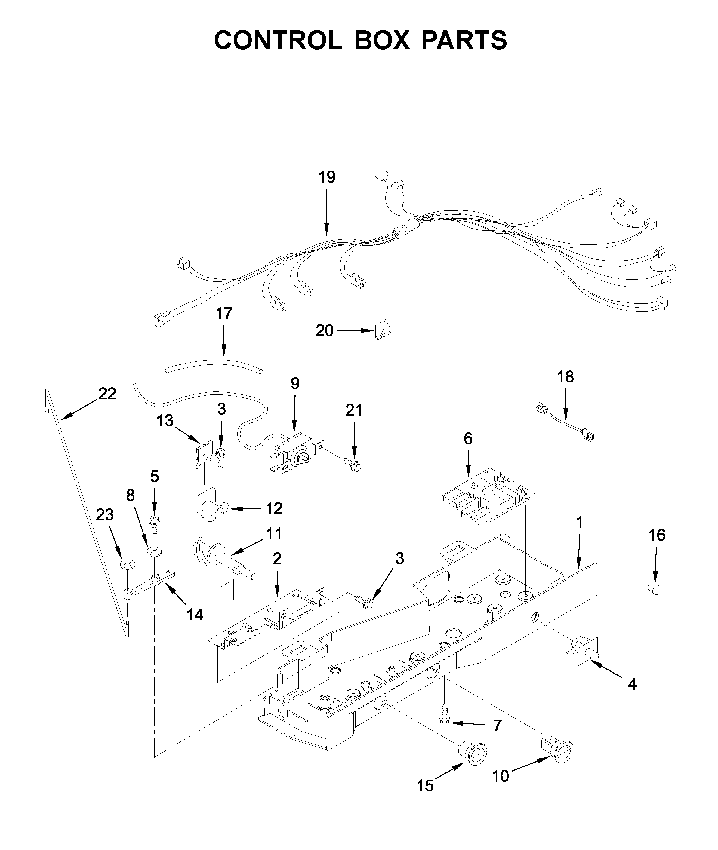 Ikea ISF25D2XBM01 control box parts diagram