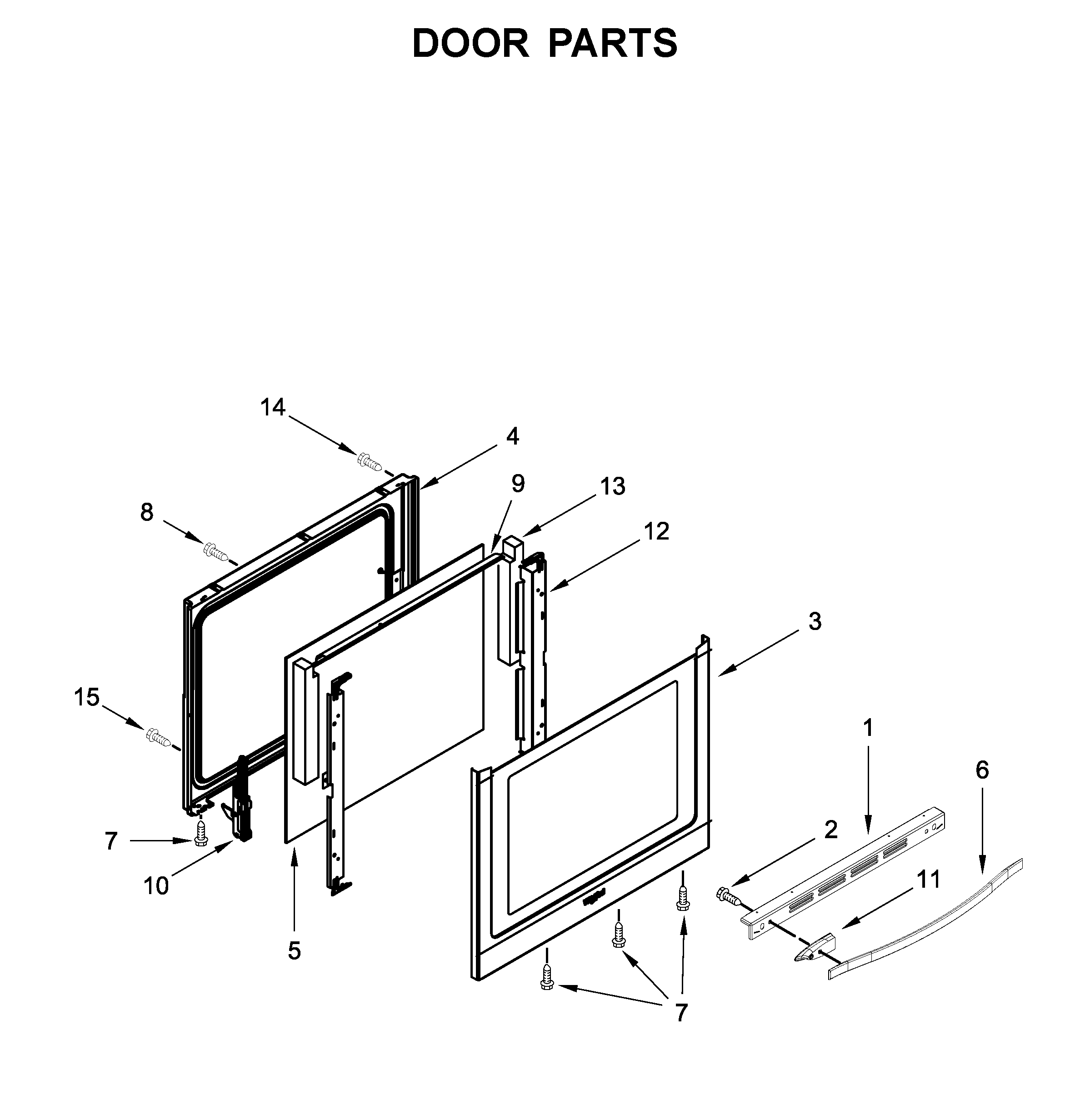 Whirlpool WEG745H0FS1 door parts diagram