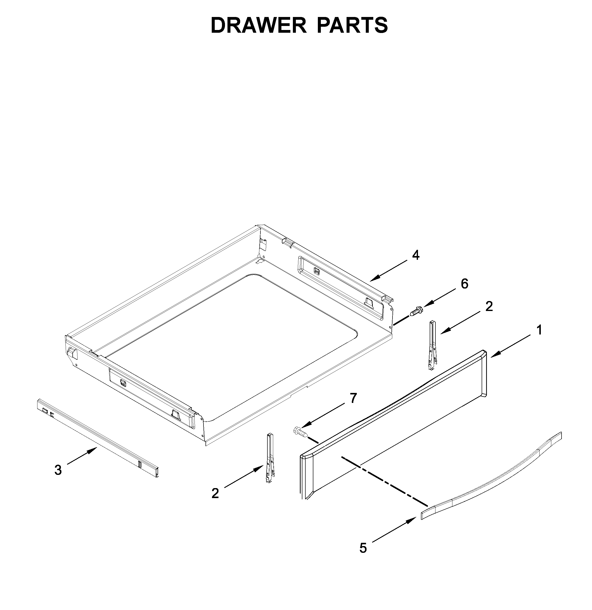 Whirlpool WEG745H0FS1 drawer parts diagram