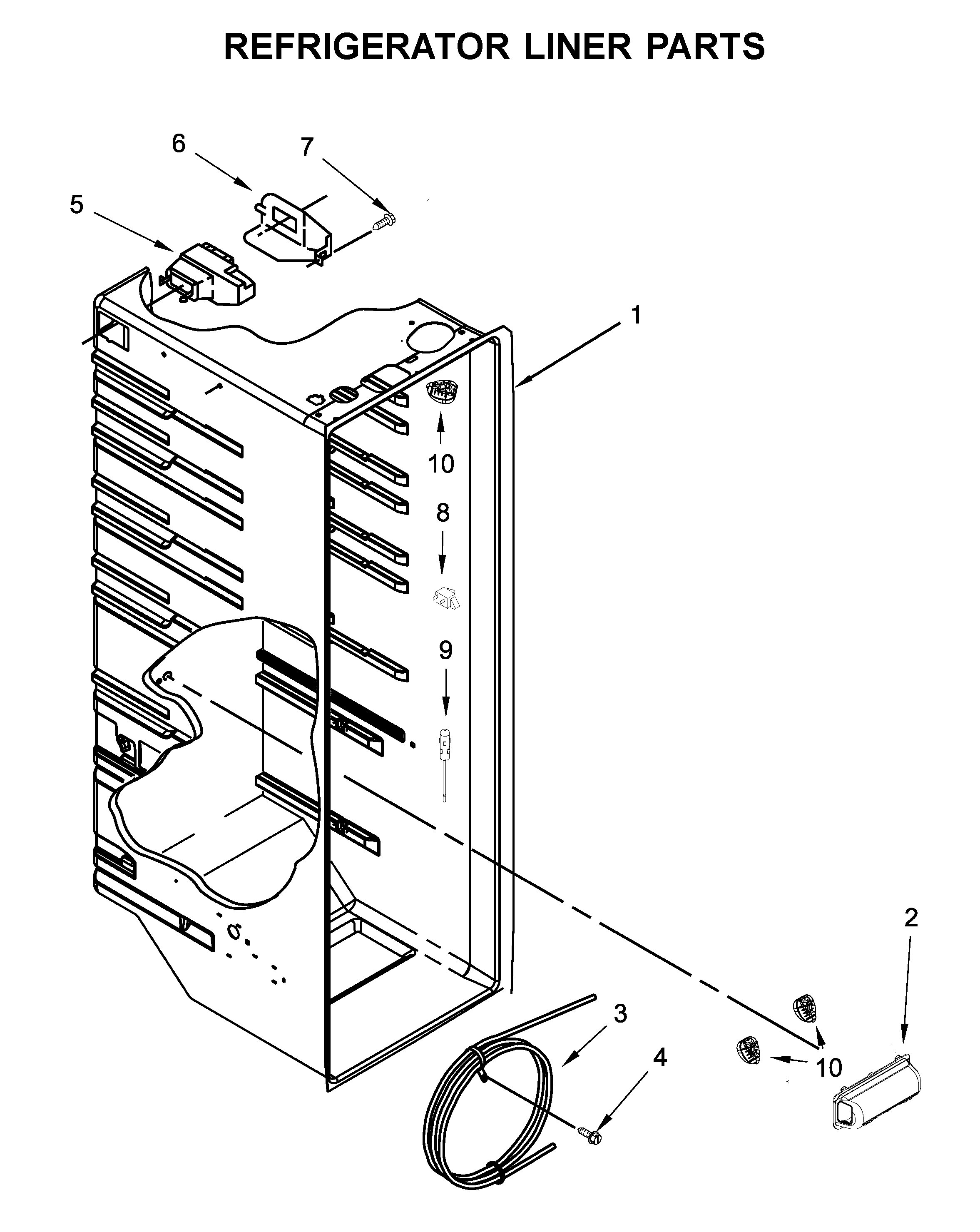 Whirlpool WRS555SIHB03 refrigerator liner parts diagram