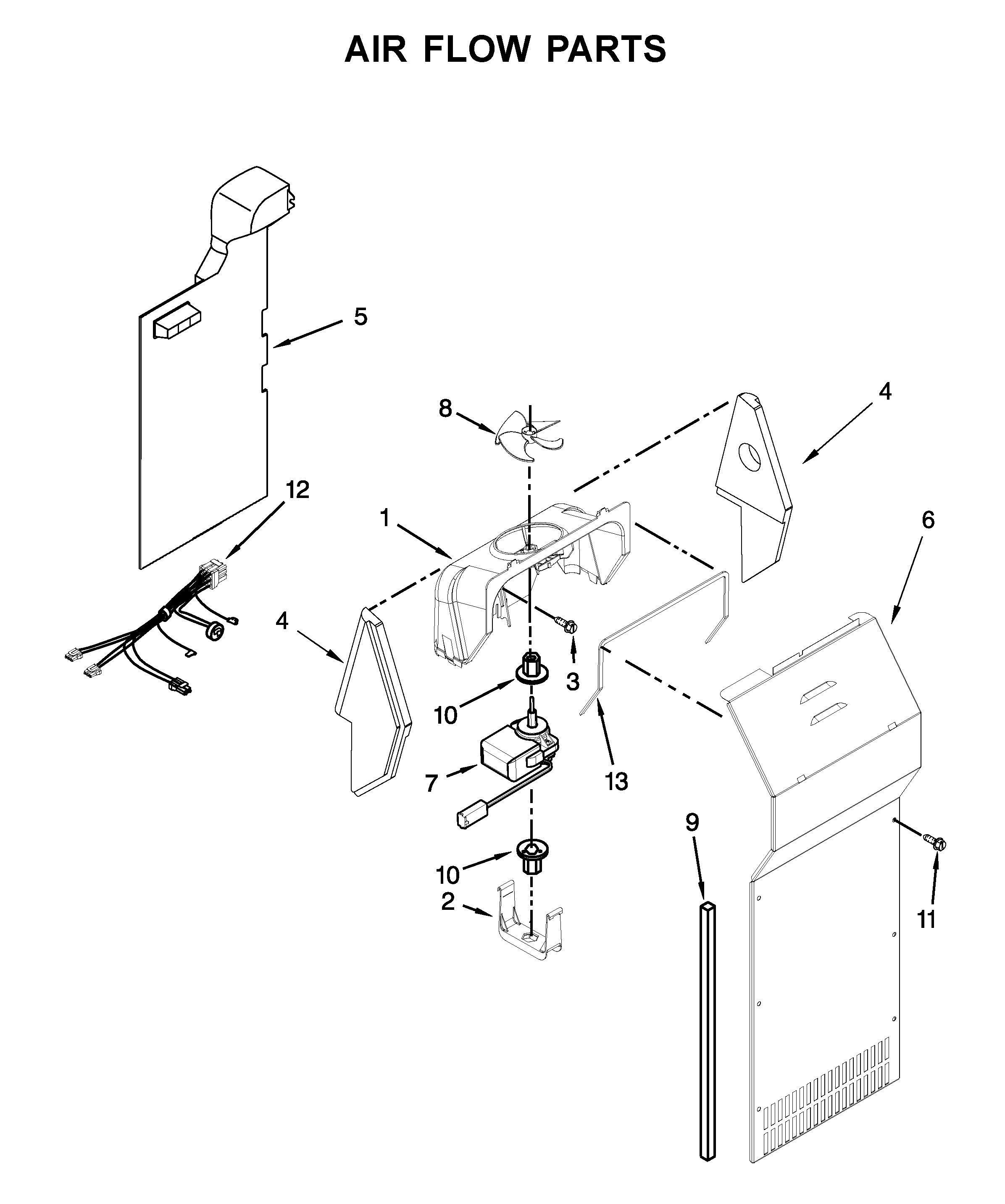 Whirlpool WRS555SIHB03 air flow parts diagram