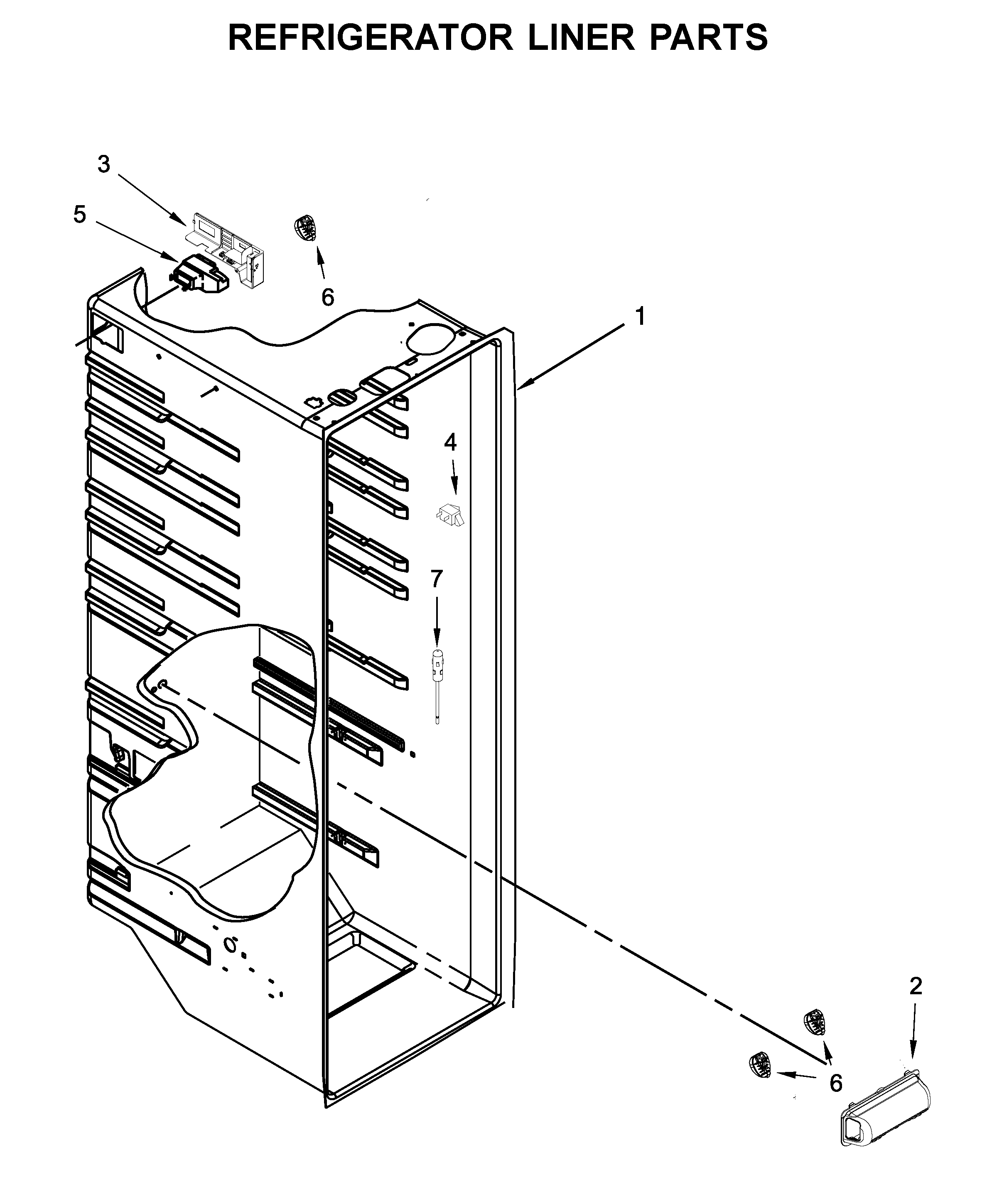 Whirlpool WRS312SNHB02 refrigerator liner parts diagram