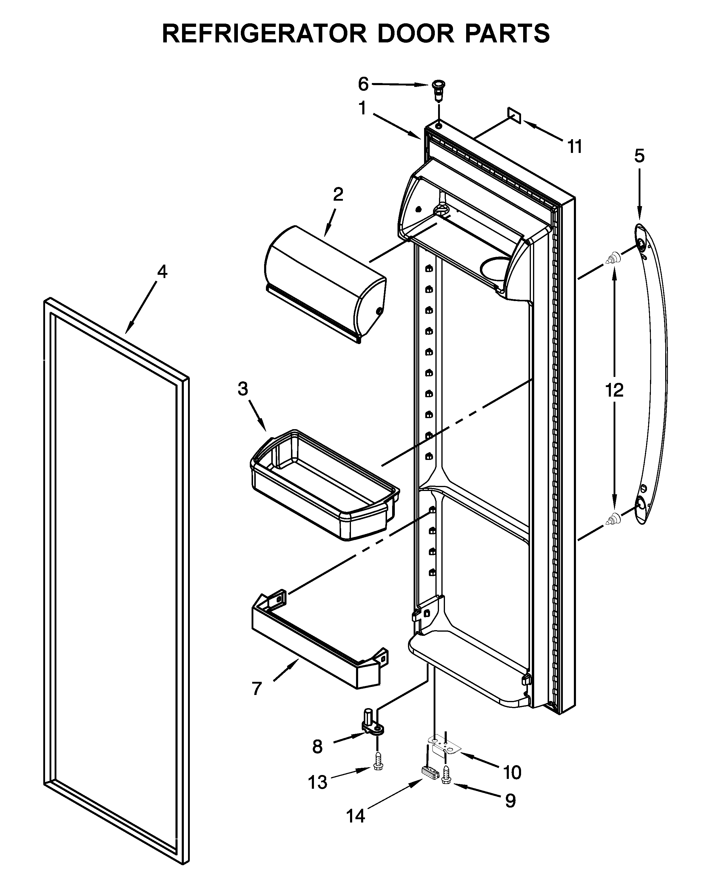 Whirlpool WRS312SNHB02 refrigerator door parts diagram