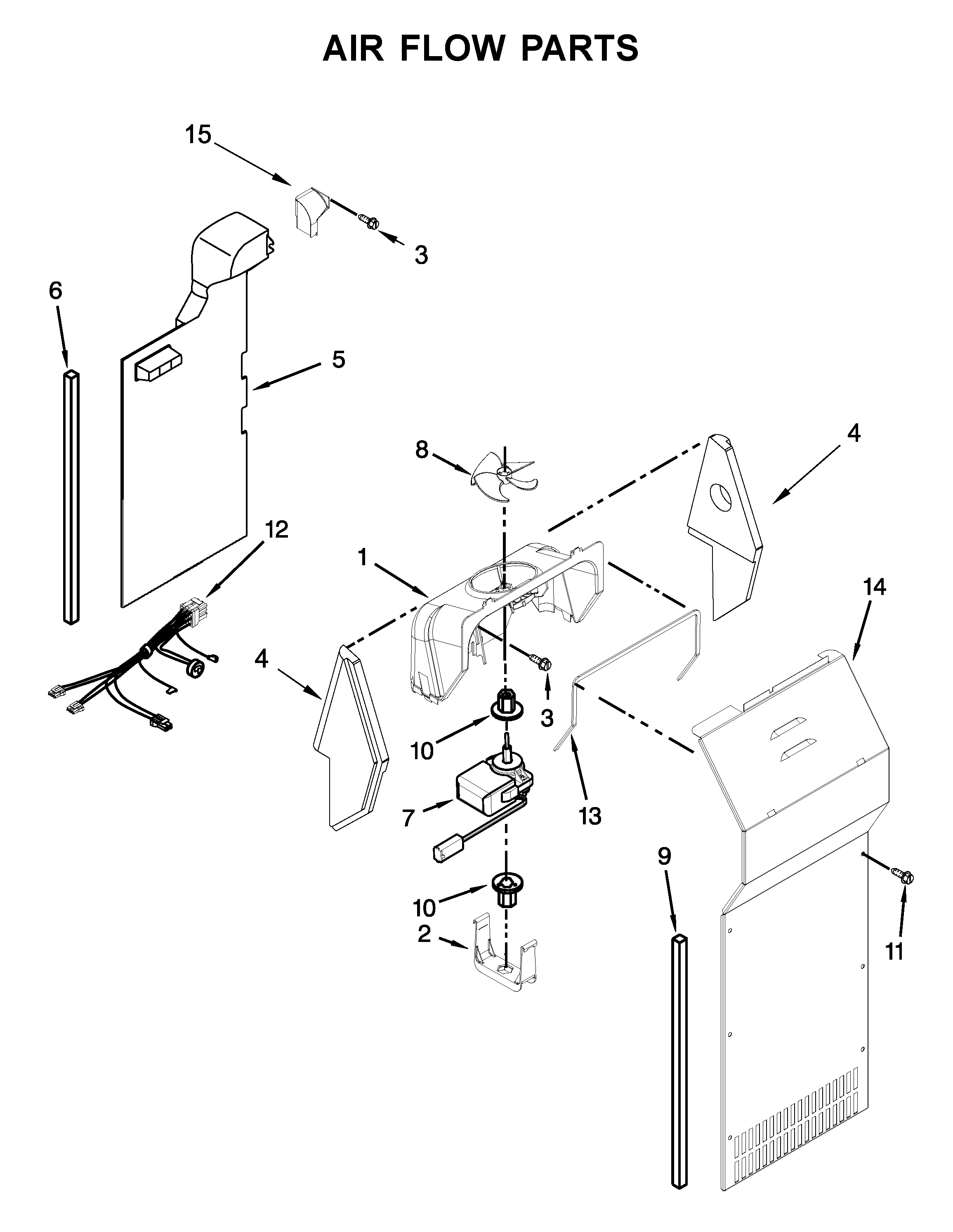 Whirlpool WRS312SNHB02 air flow parts diagram