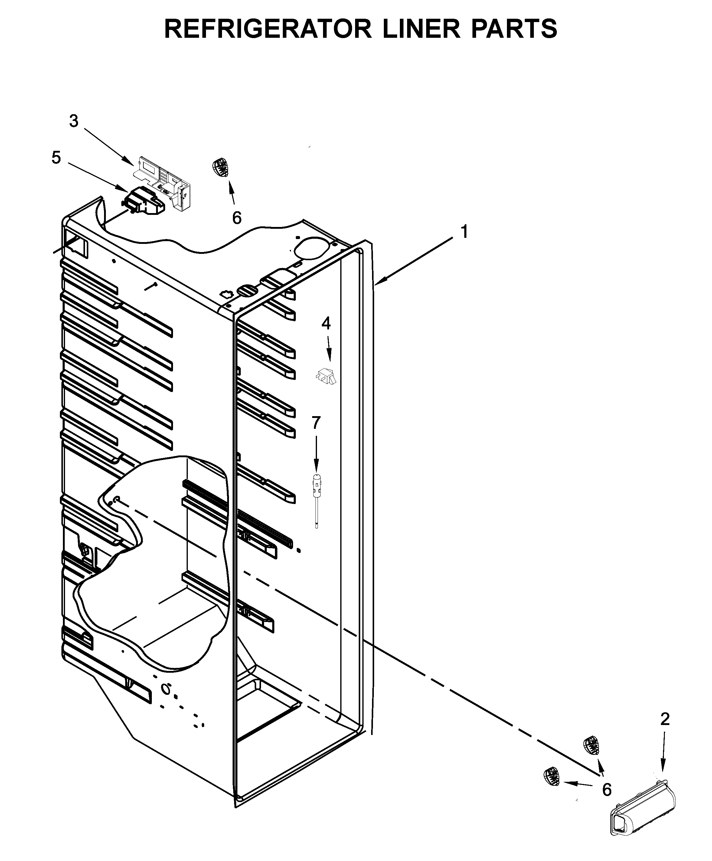 Whirlpool WRS312SNHM03 refrigerator liner parts diagram