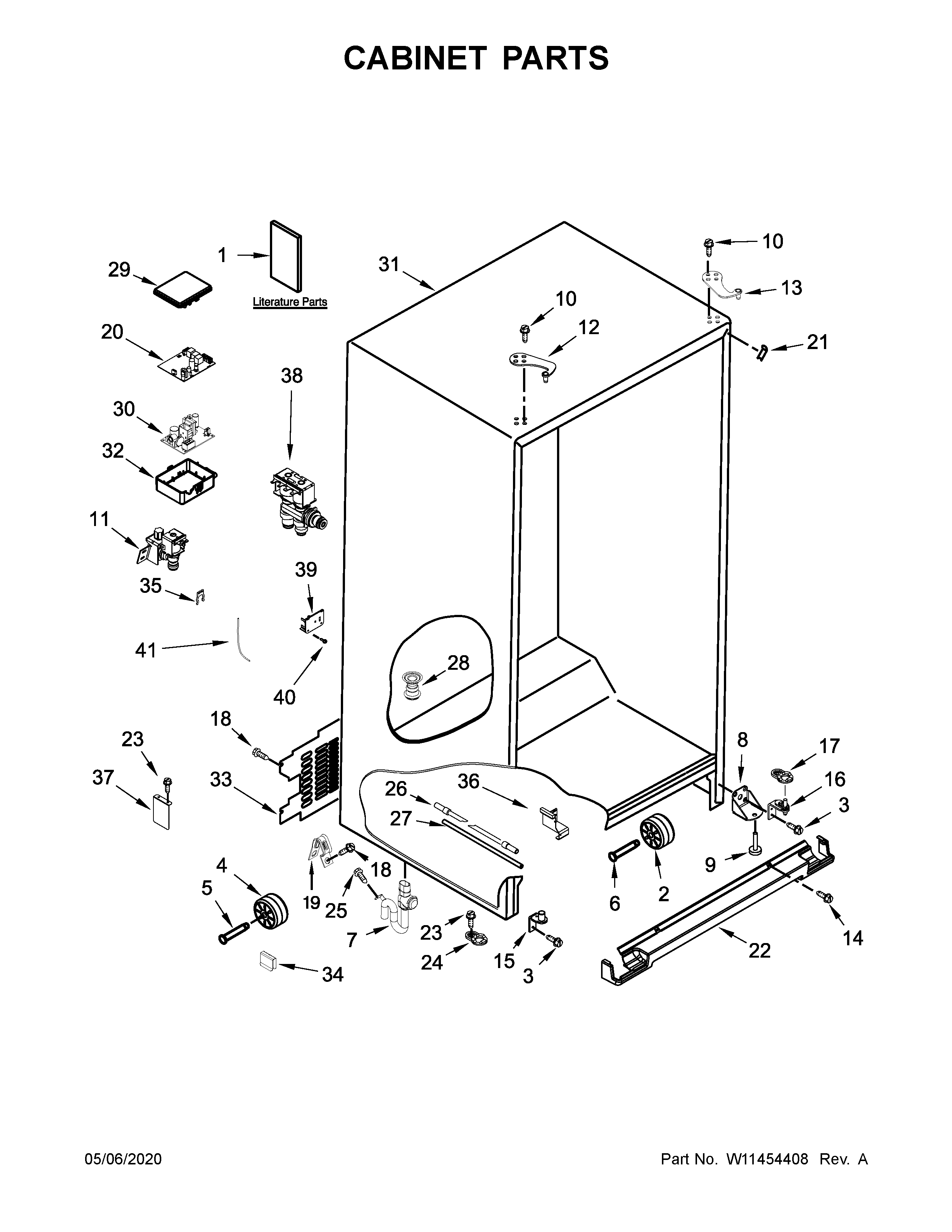Whirlpool WRS970CIHZ00 cabinet parts diagram