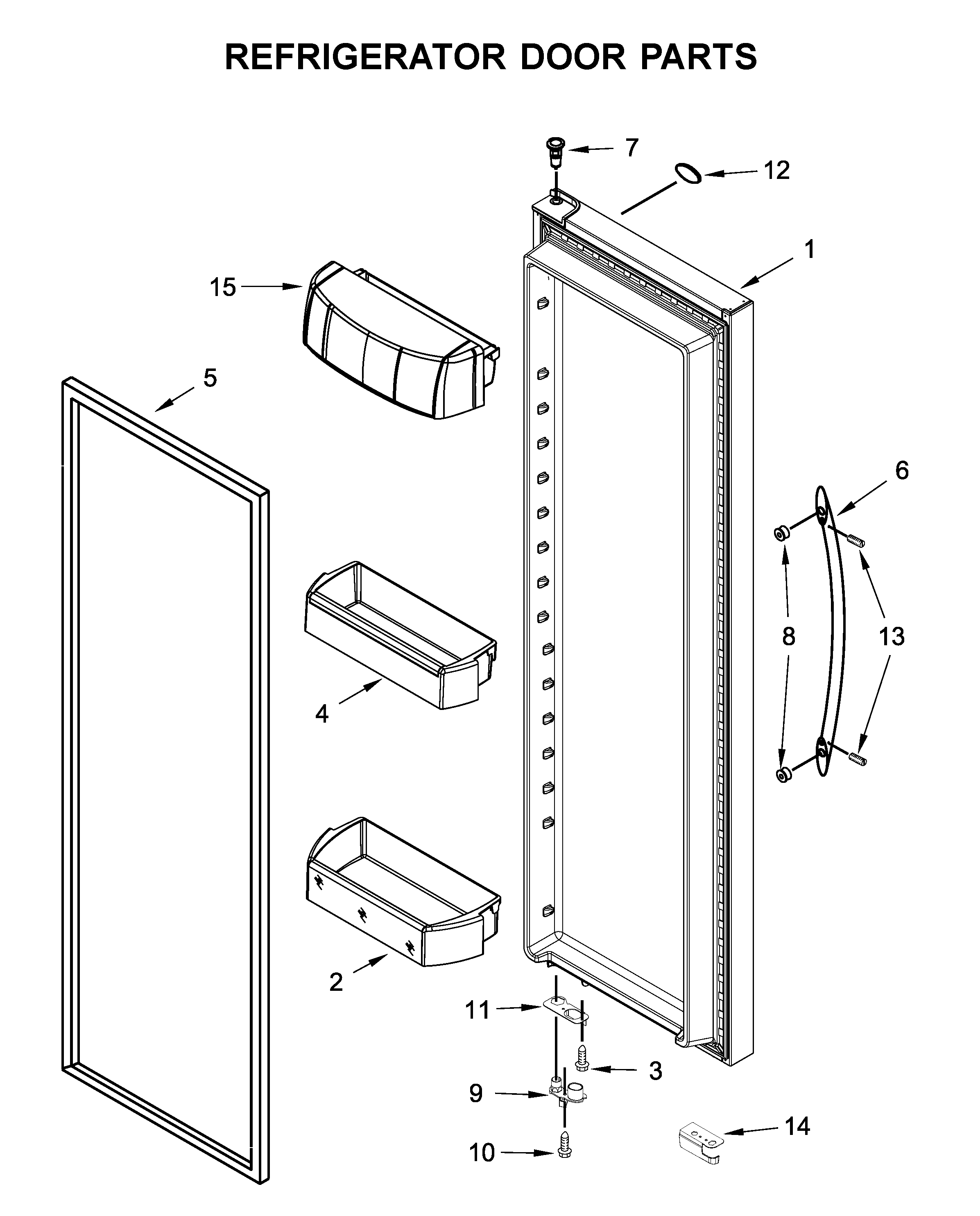 Whirlpool WRS970CIHZ00 refrigerator door parts diagram