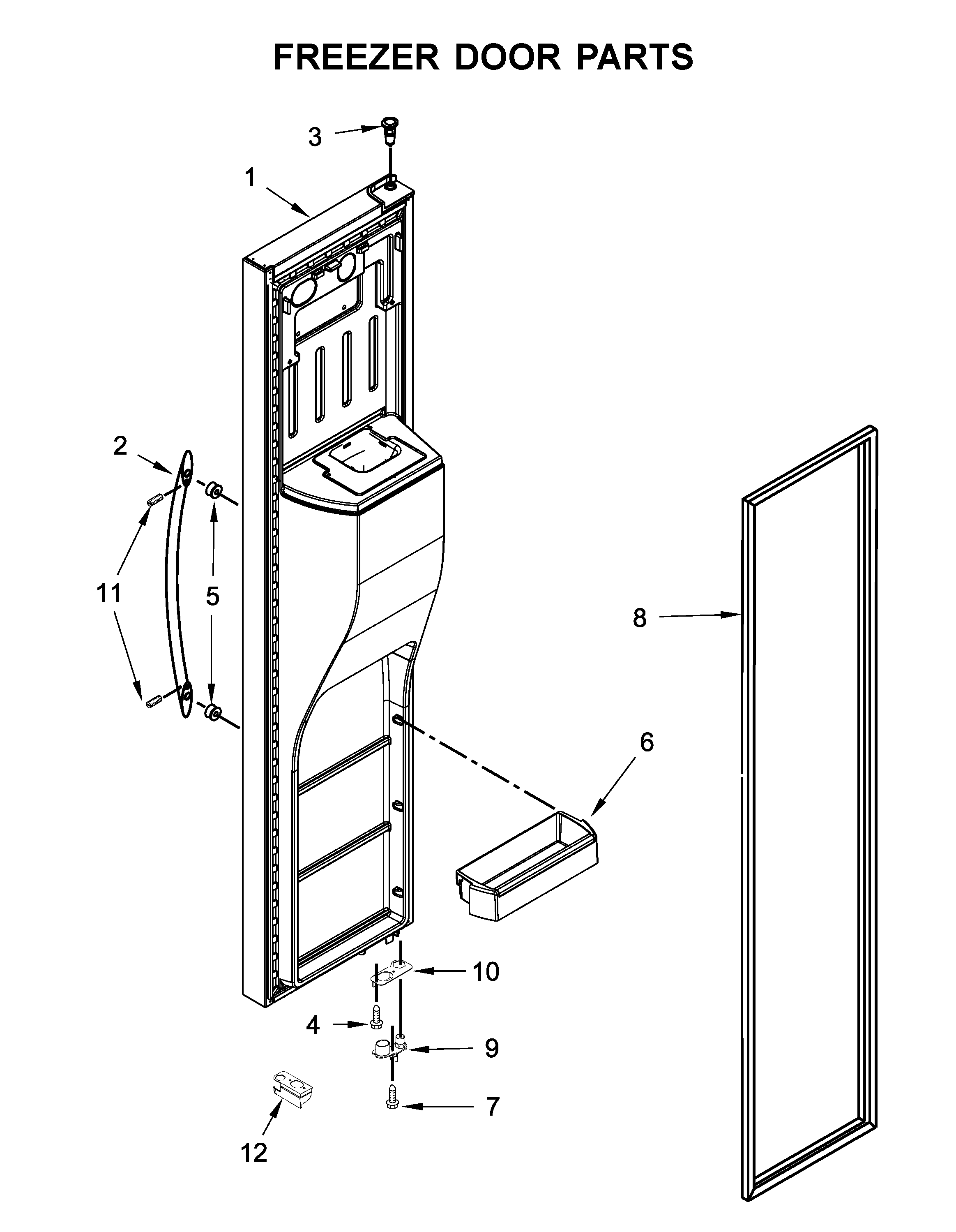 Whirlpool WRS970CIHZ00 freezer door parts diagram