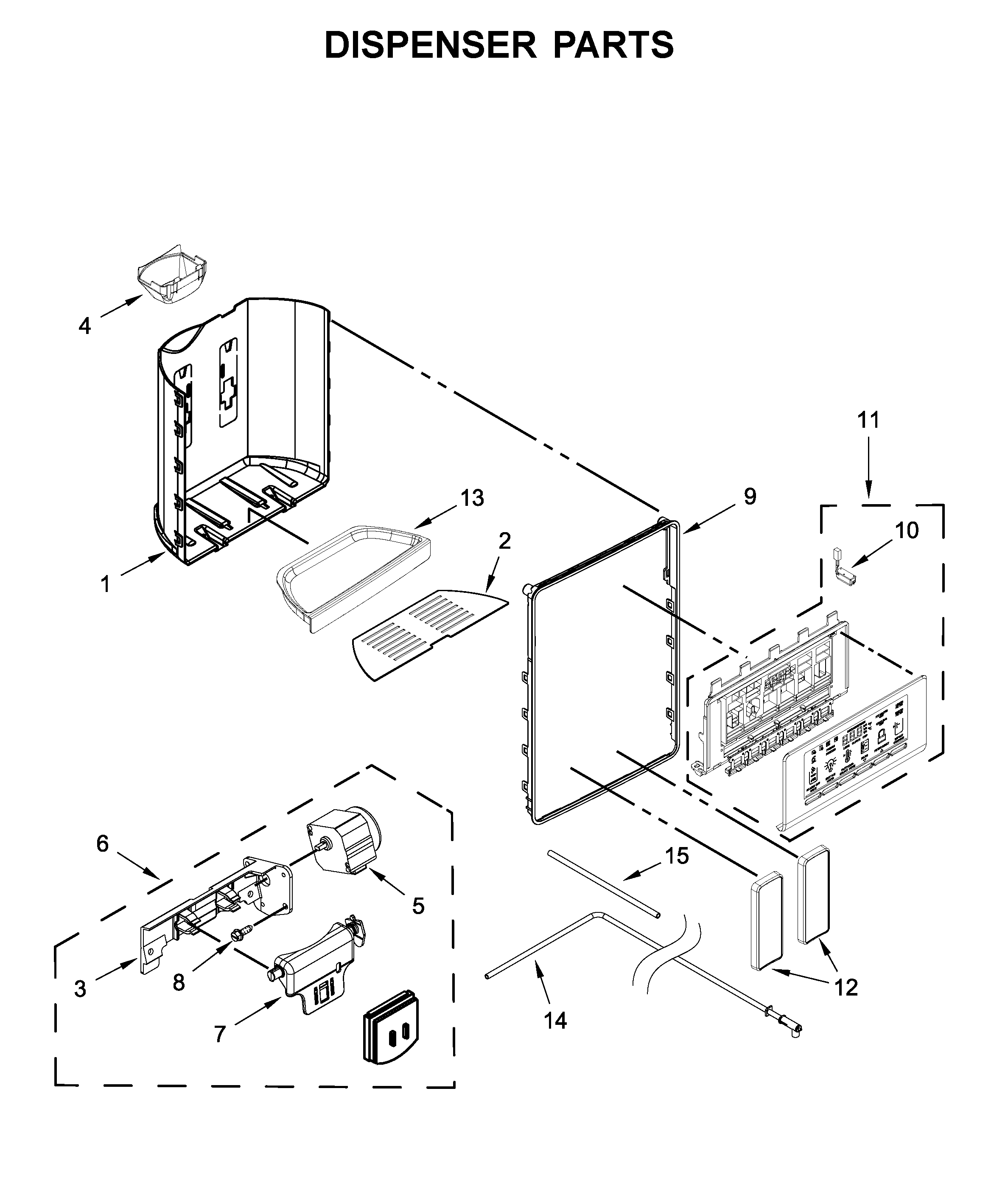 Whirlpool WRS970CIHZ00 dispenser parts diagram