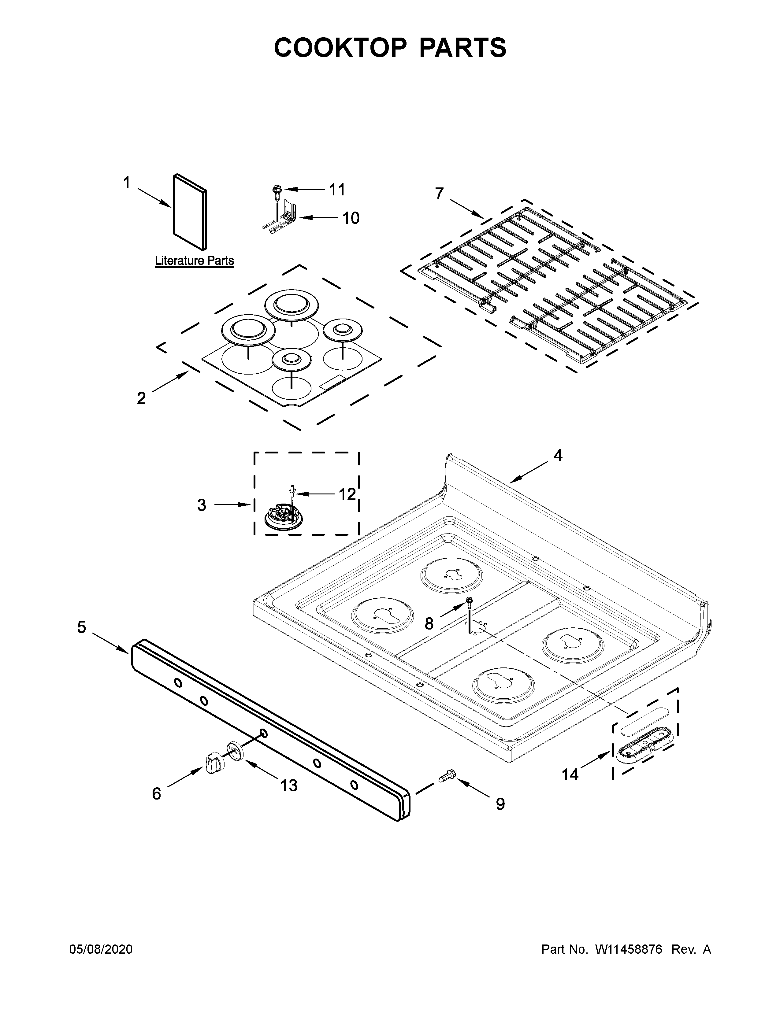 Maytag MGR6600FZ2 cooktop parts diagram
