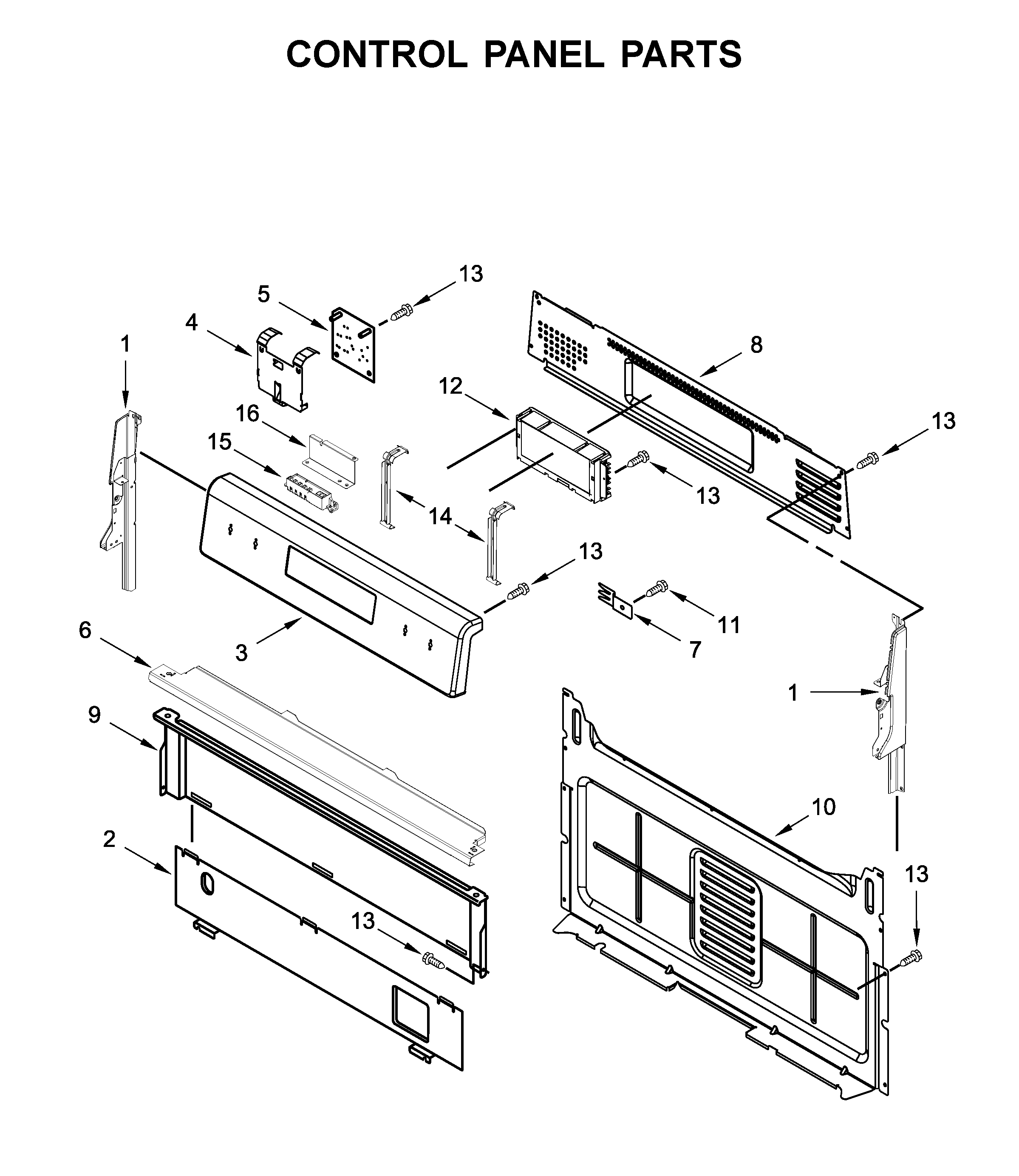 Maytag MGR6600FZ2 control panel parts diagram