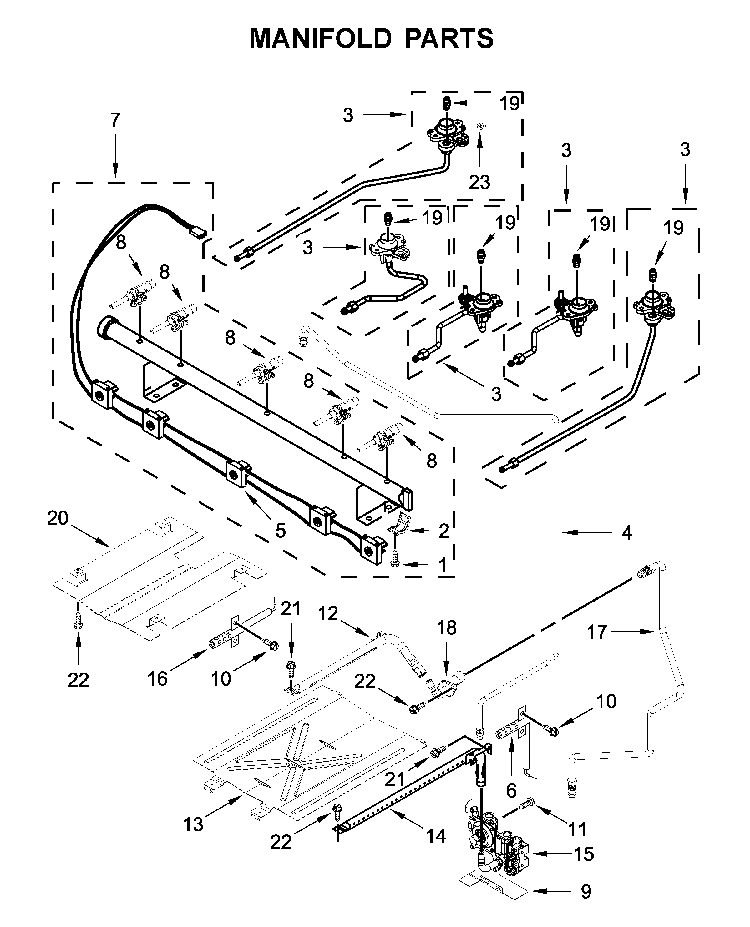 Maytag MGR6600FZ2 manifold parts diagram