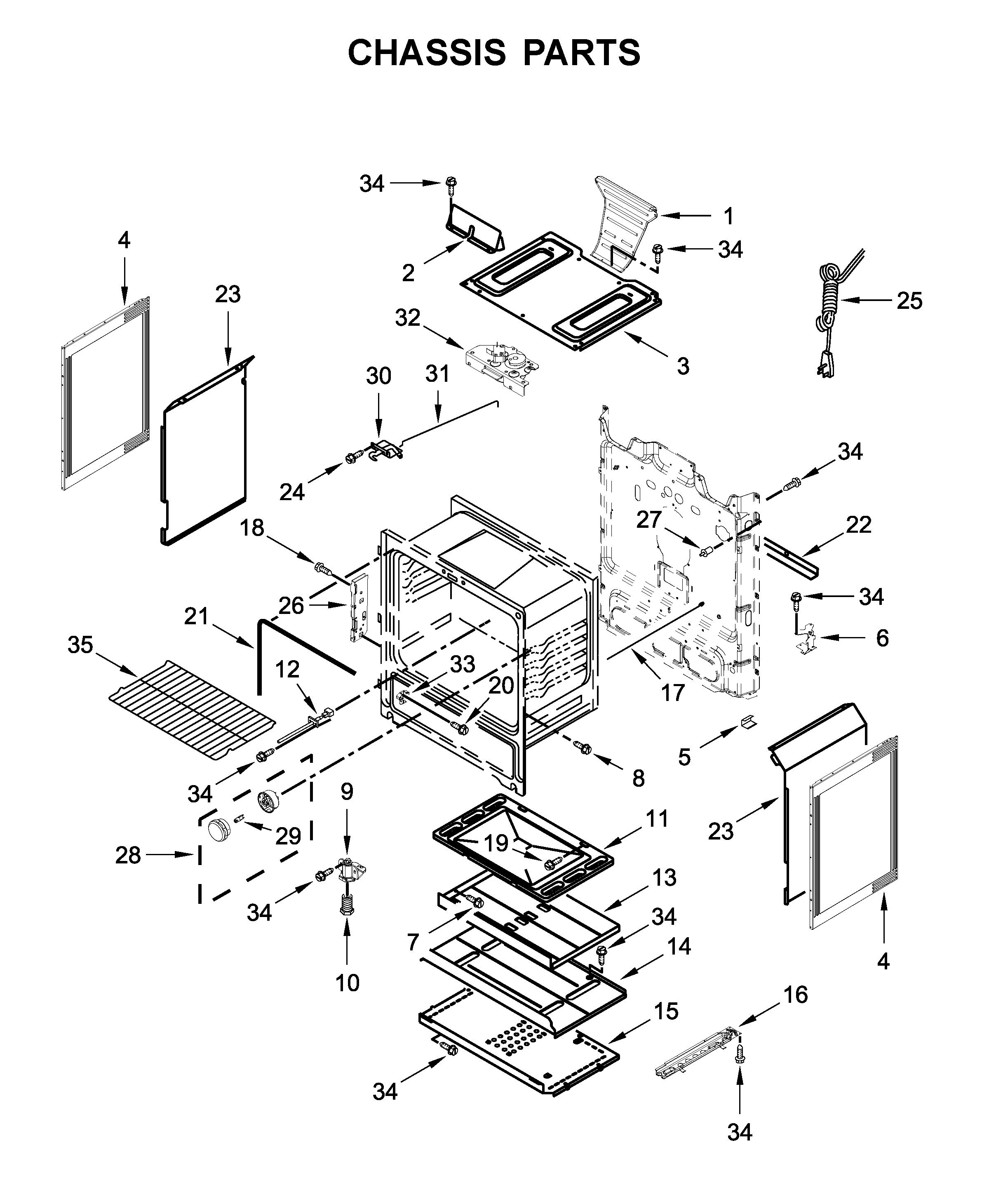 Maytag MGR6600FZ2 chassis parts diagram