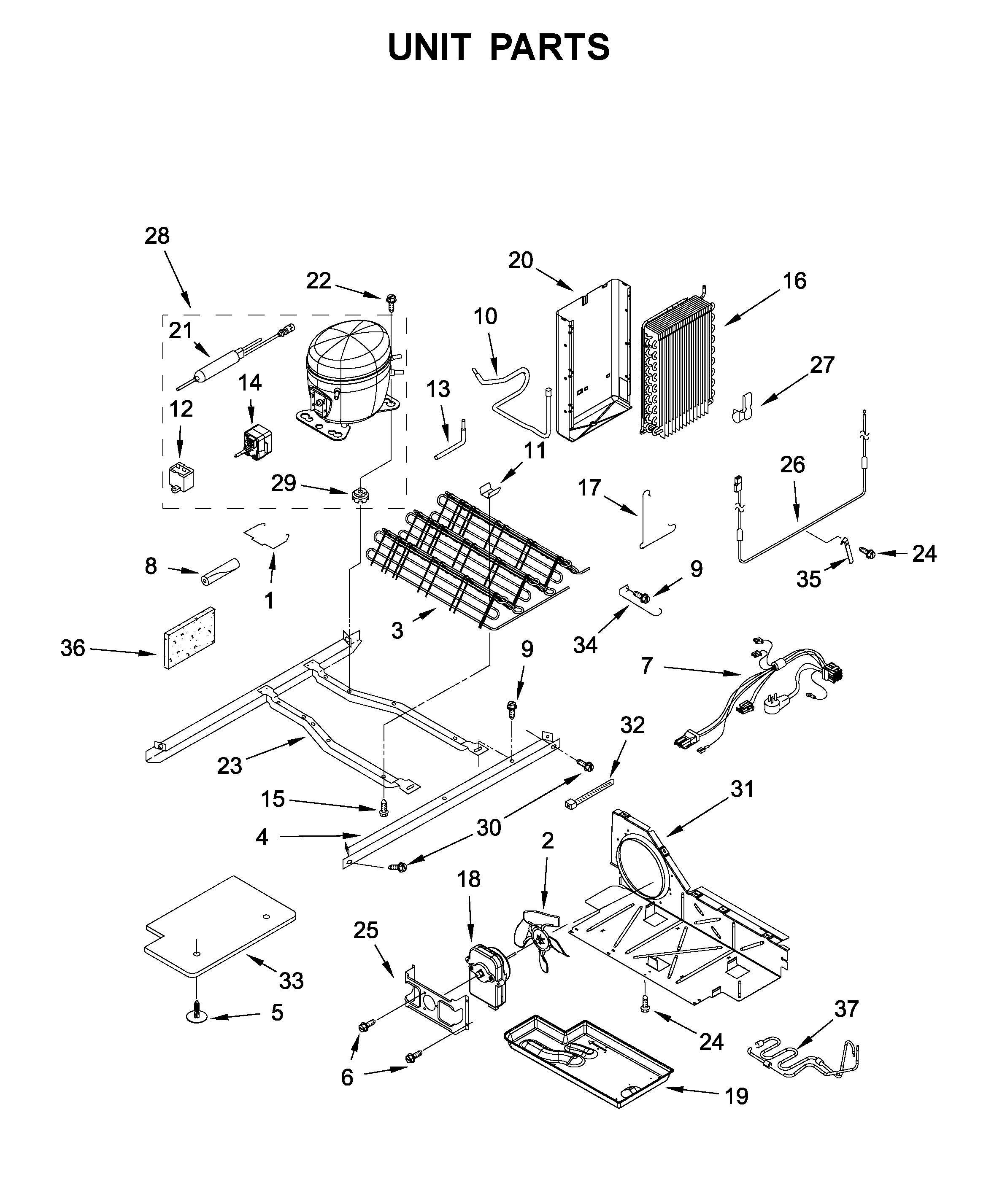 Maytag MSS25N4MKZ01 unit parts diagram