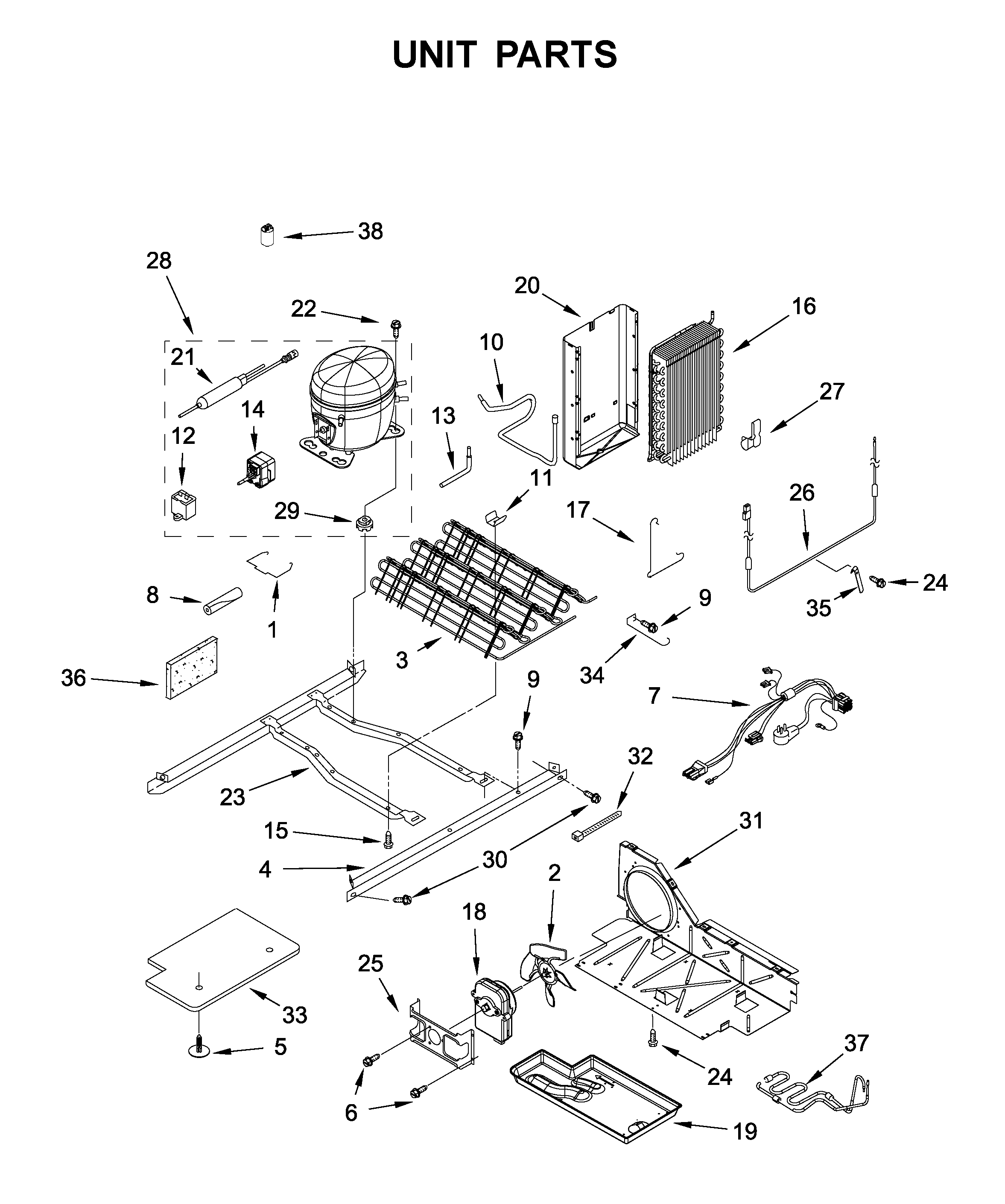 Whirlpool 8WRS21SNHW00 unit parts diagram