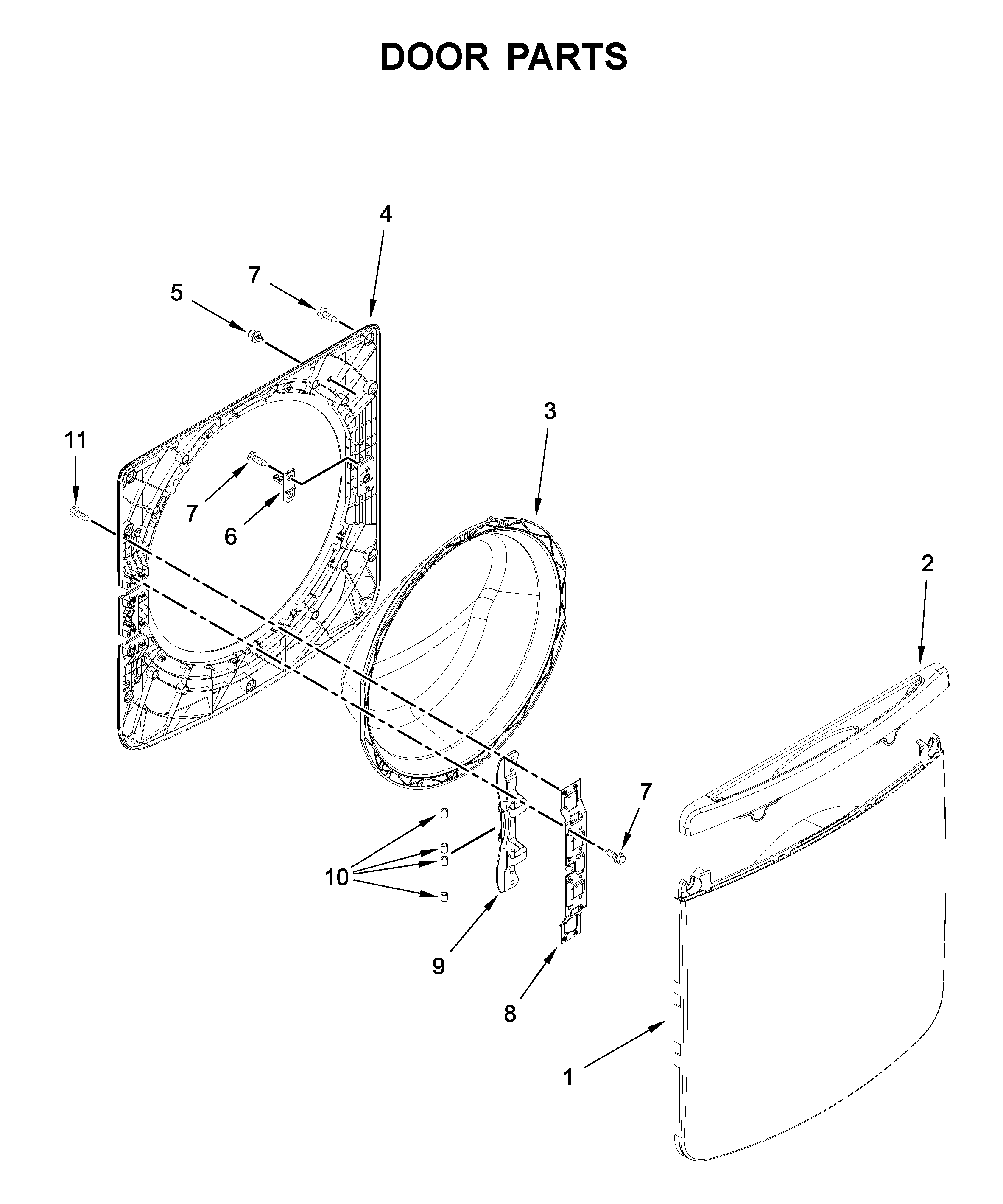 Maytag 8TMHW6630HW0 door parts diagram