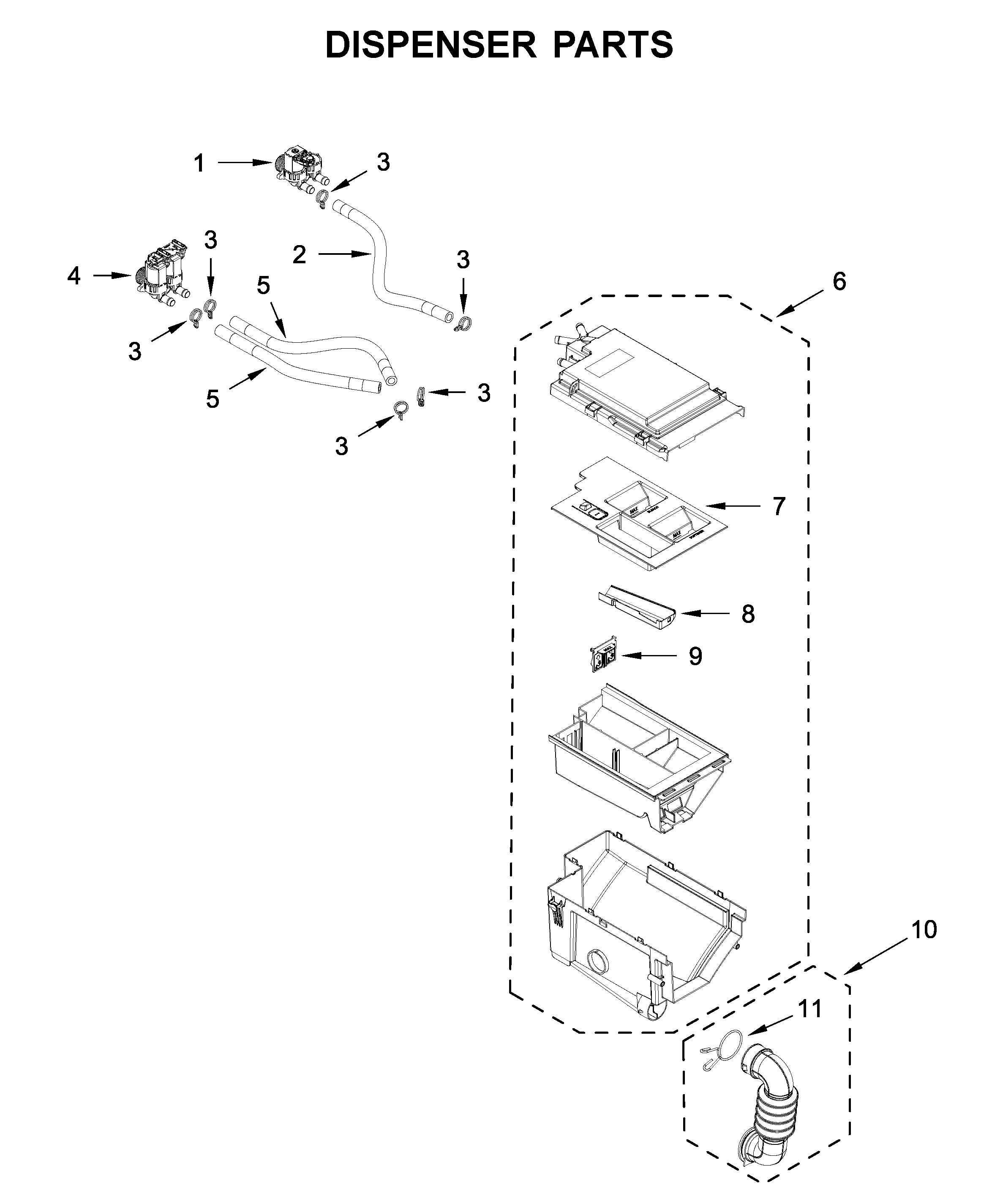 Maytag 8TMHW6630HW0 dispenser parts diagram
