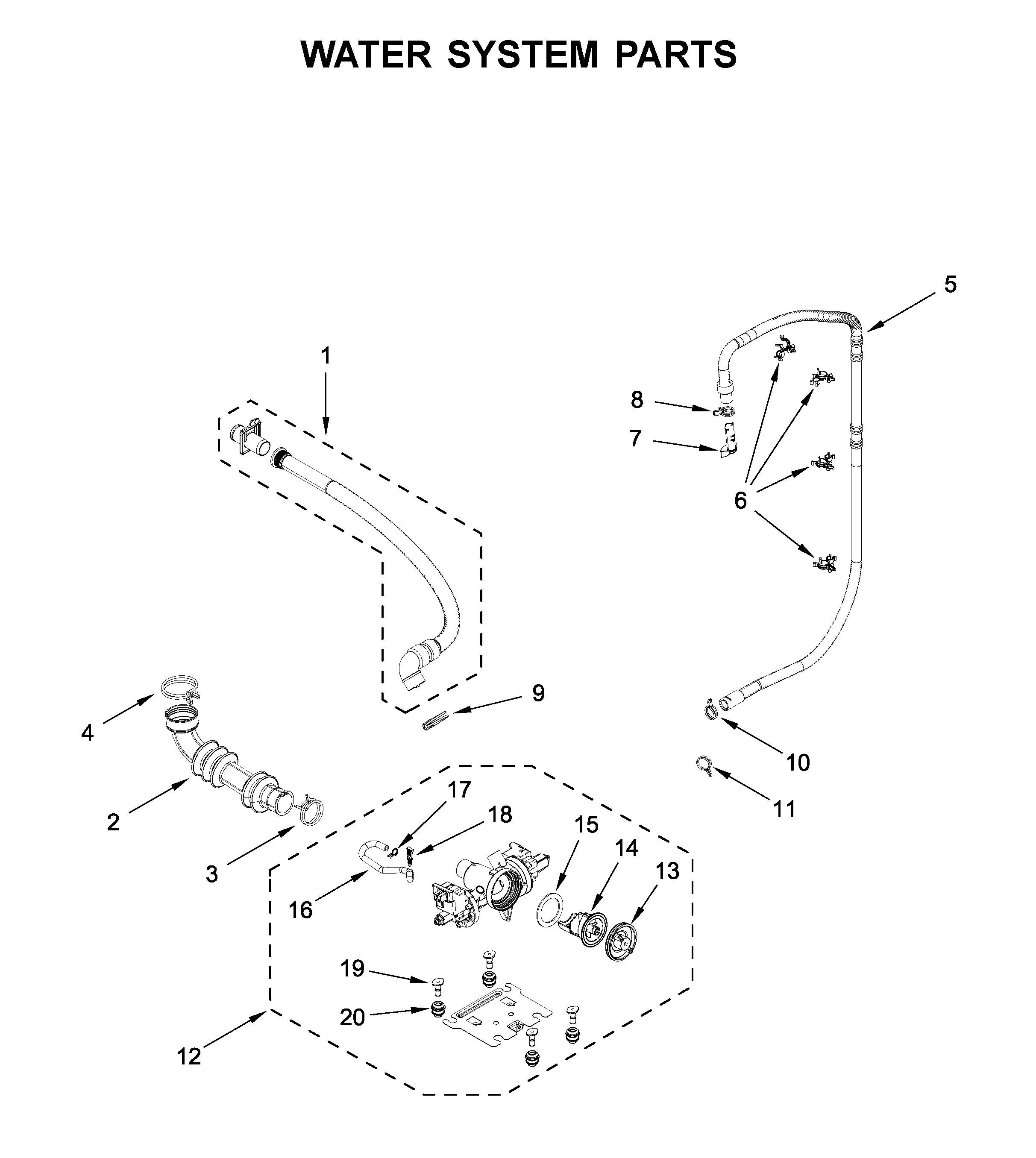 Maytag 8TMHW6630HW0 water system parts diagram